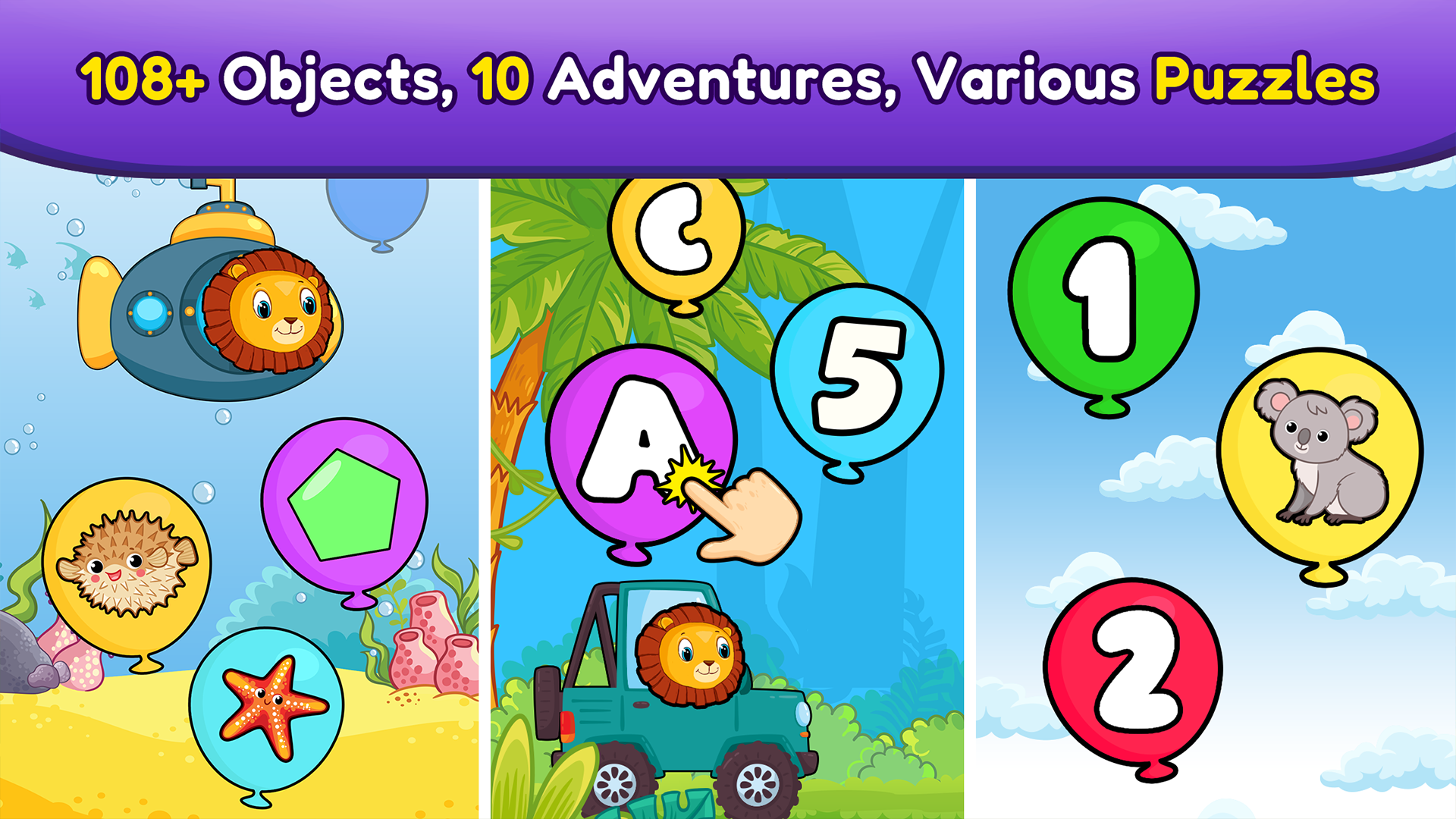 اسکرین شات 5 بازی Balloon Pop Kids Learning Game