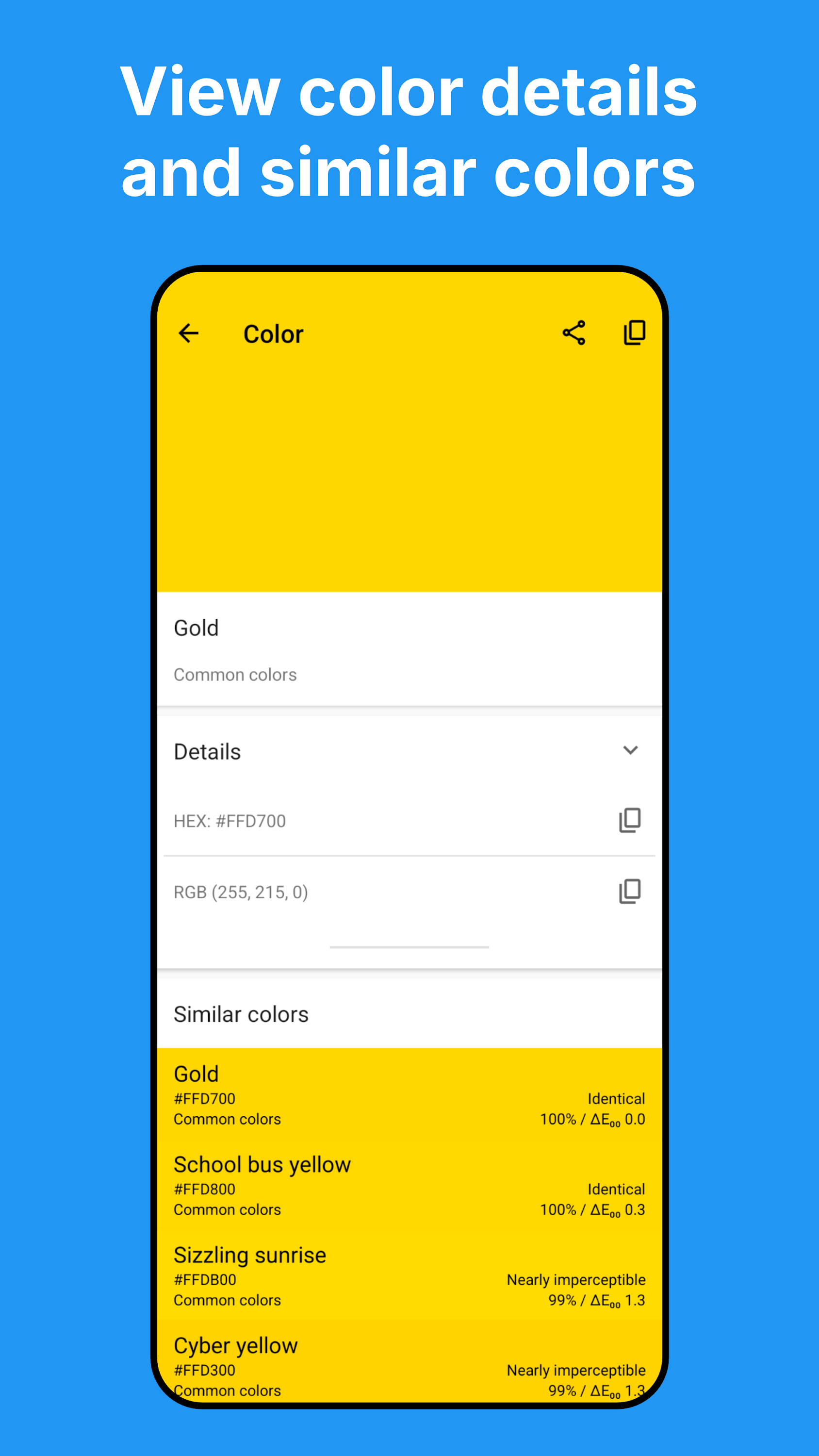 اسکرین شات 4 برنامه Color Picker: Find Name & Code