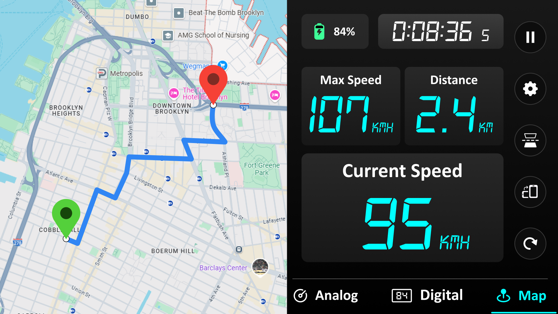 اسکرین شات 6 برنامه GPS سرعت سنج : کیلومتر شمار