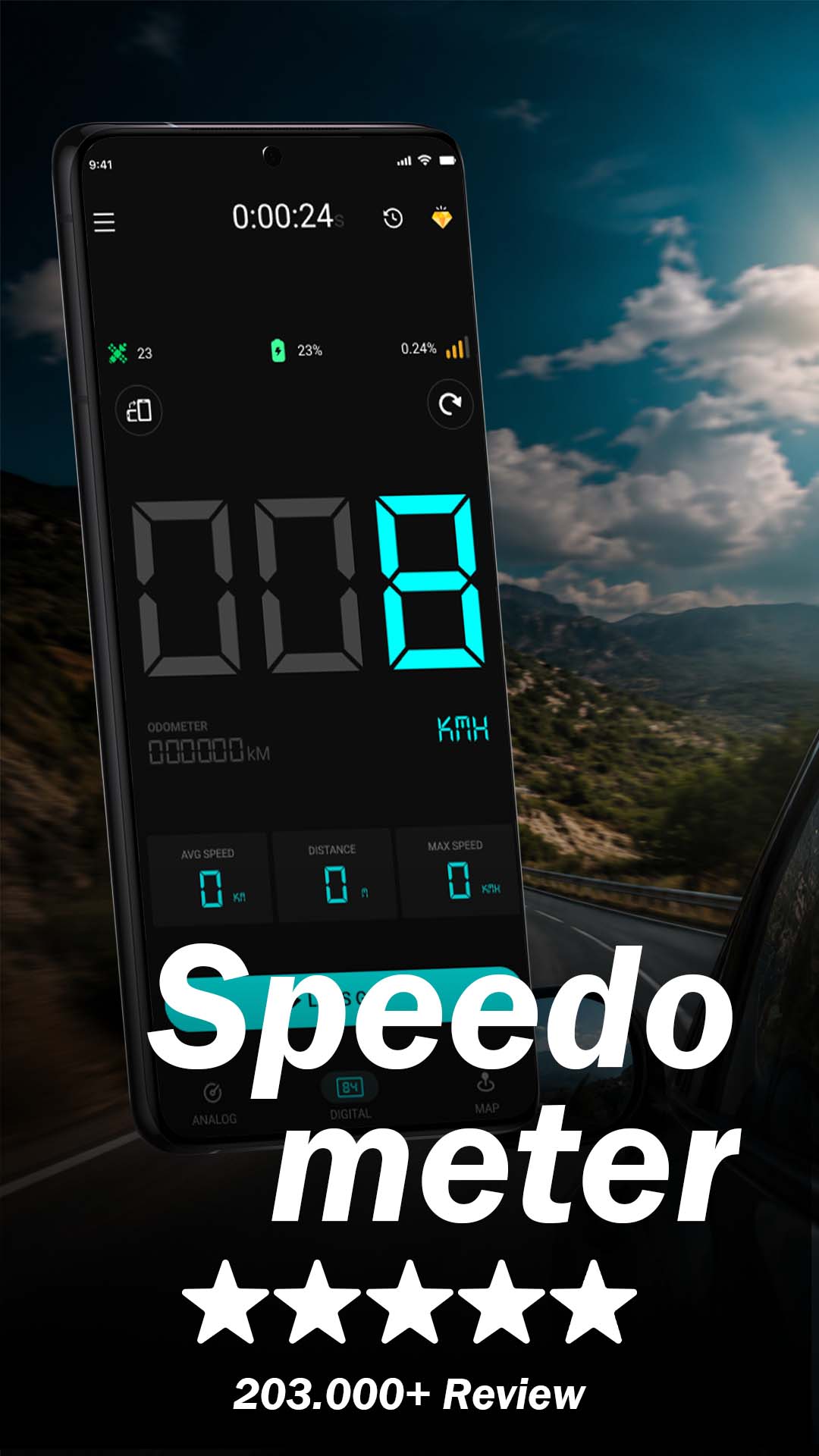 اسکرین شات 1 برنامه GPS Speedometer - Odometer App