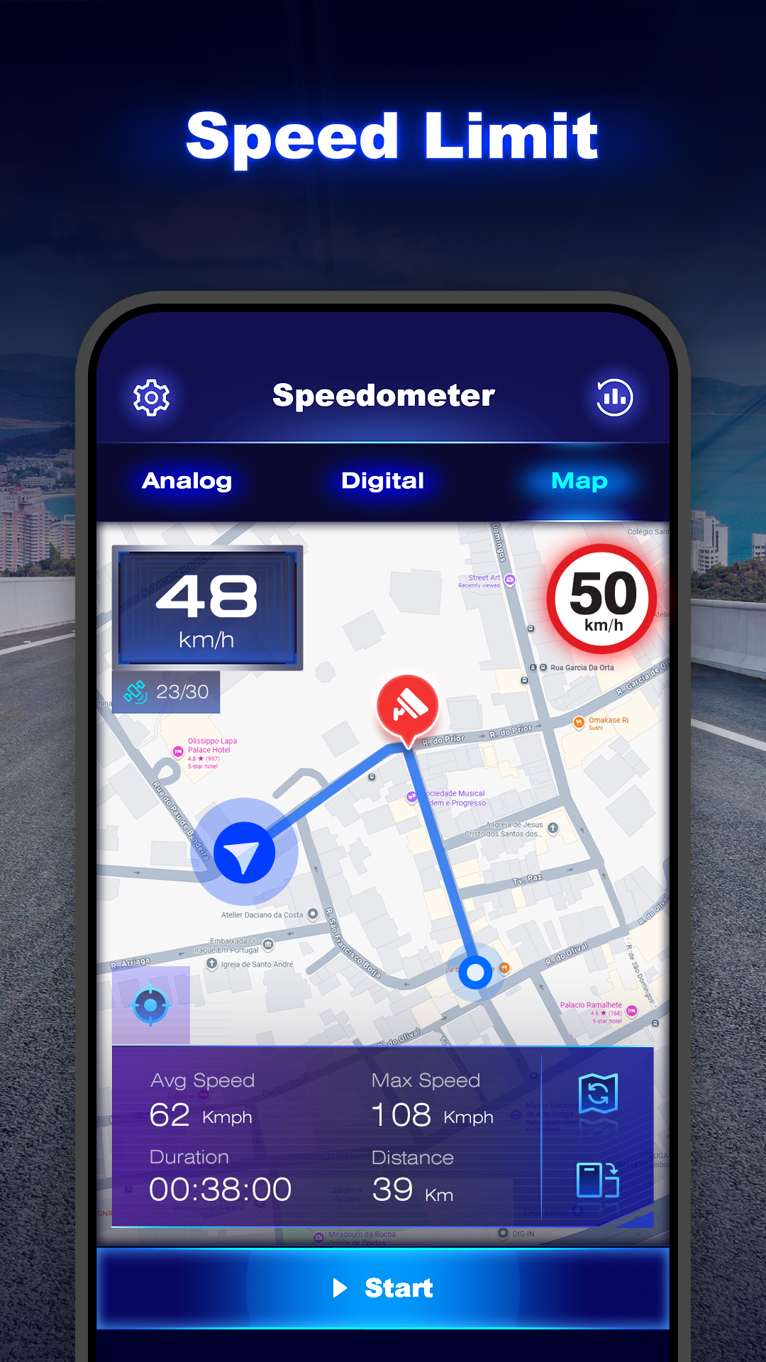 اسکرین شات 6 برنامه GPS Speedometer and Odometer