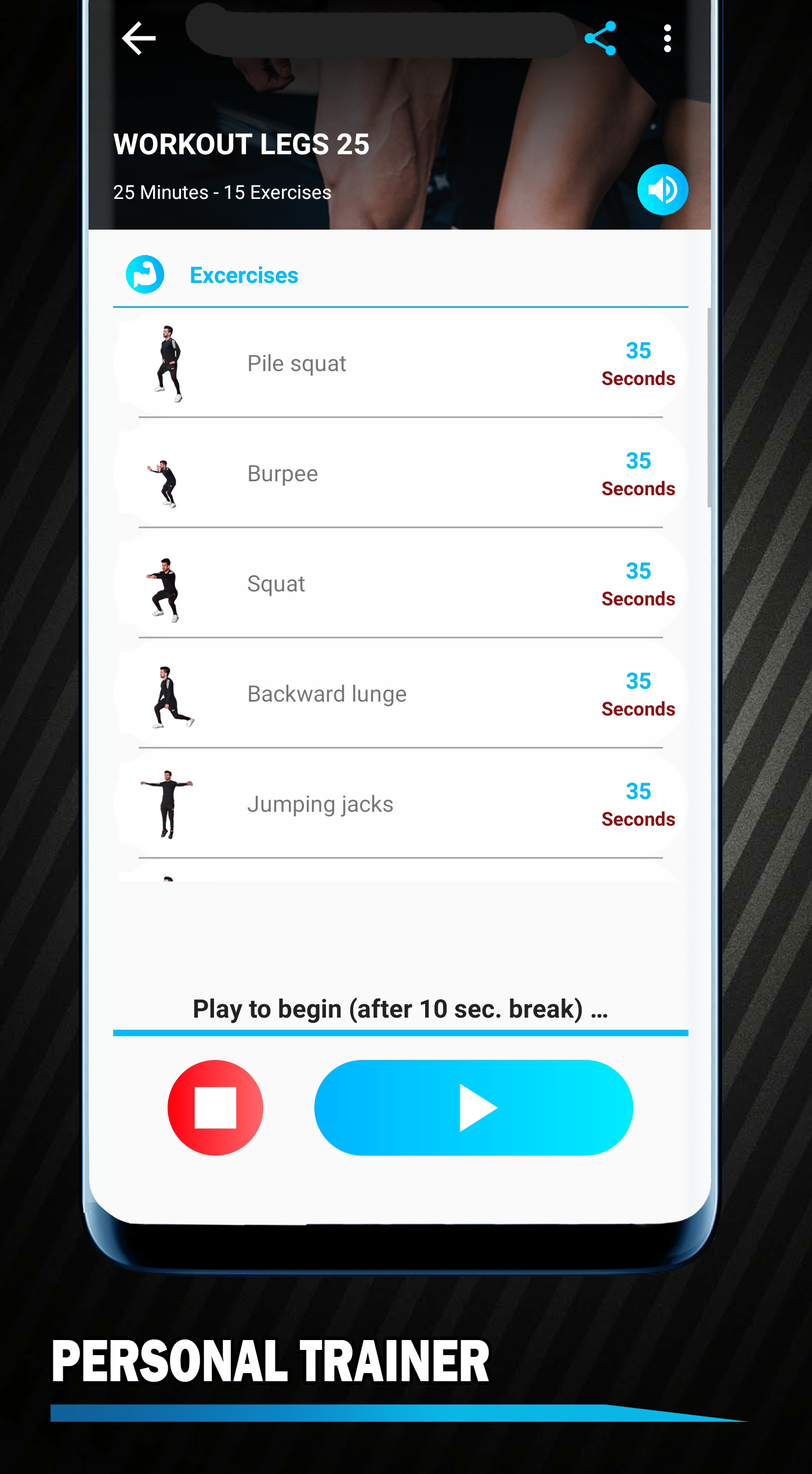 اسکرین شات 5 برنامه Leg Workout - No Equipment