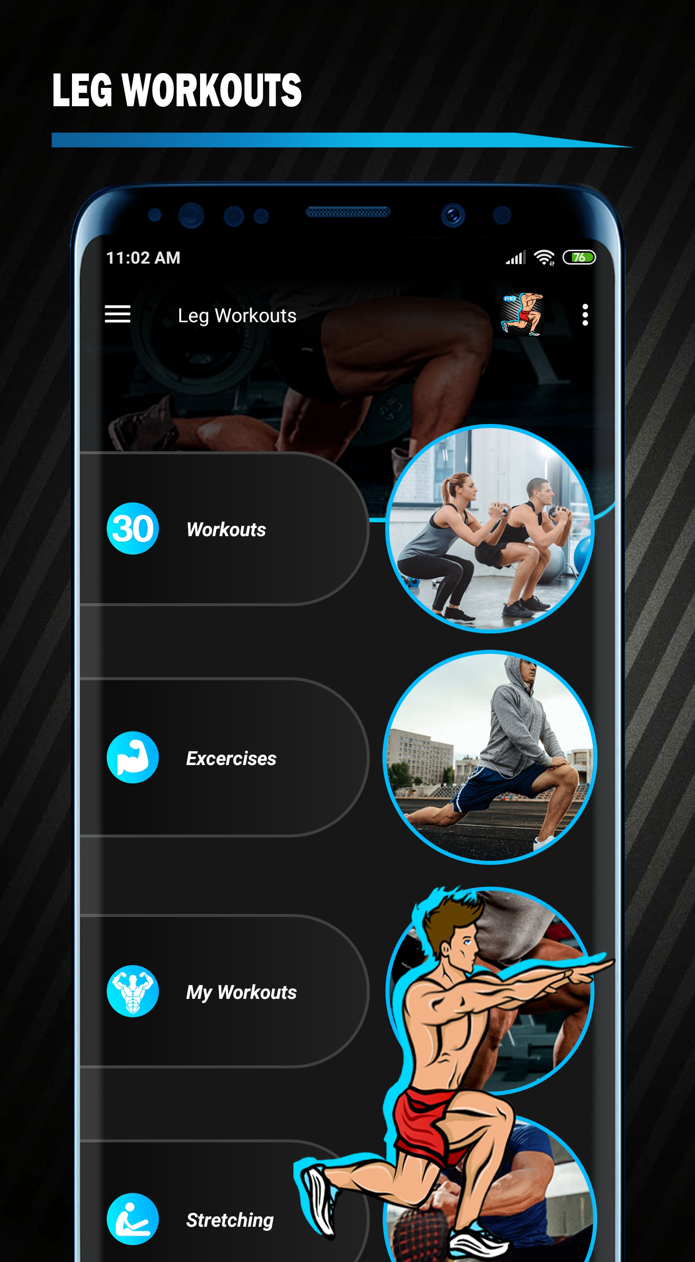 اسکرین شات 1 برنامه Leg Workout - No Equipment