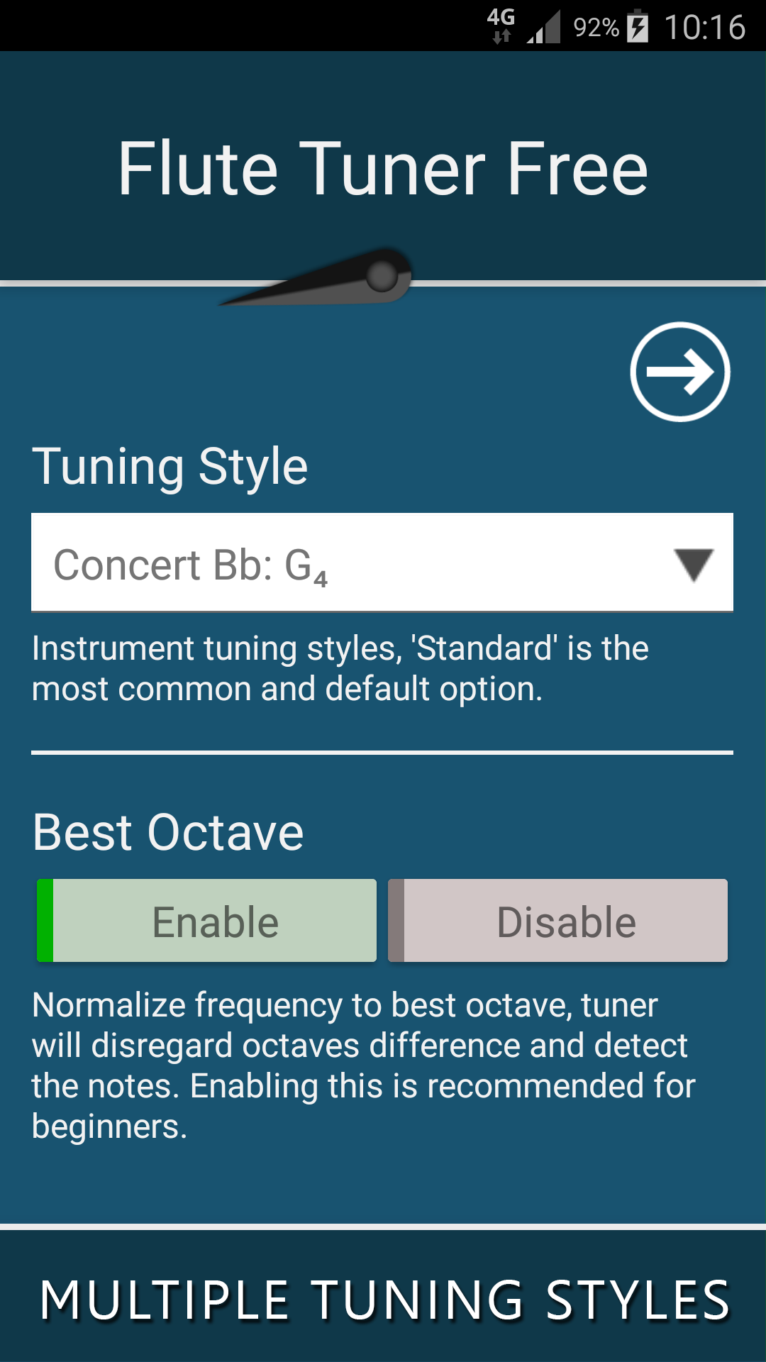 اسکرین شات 3 برنامه Flute Tuner
