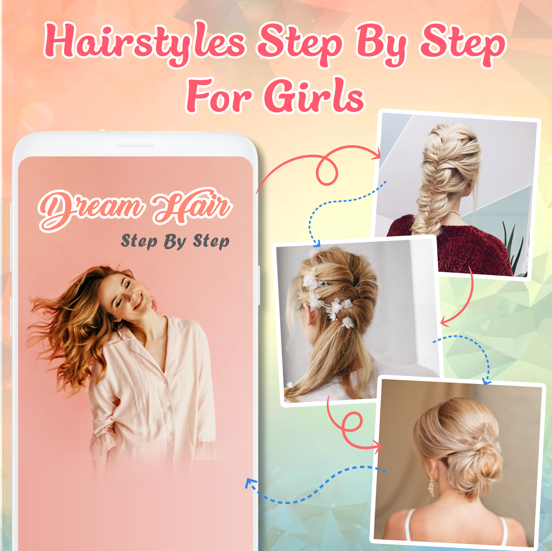 اسکرین شات 1 برنامه Hairstyles step by step