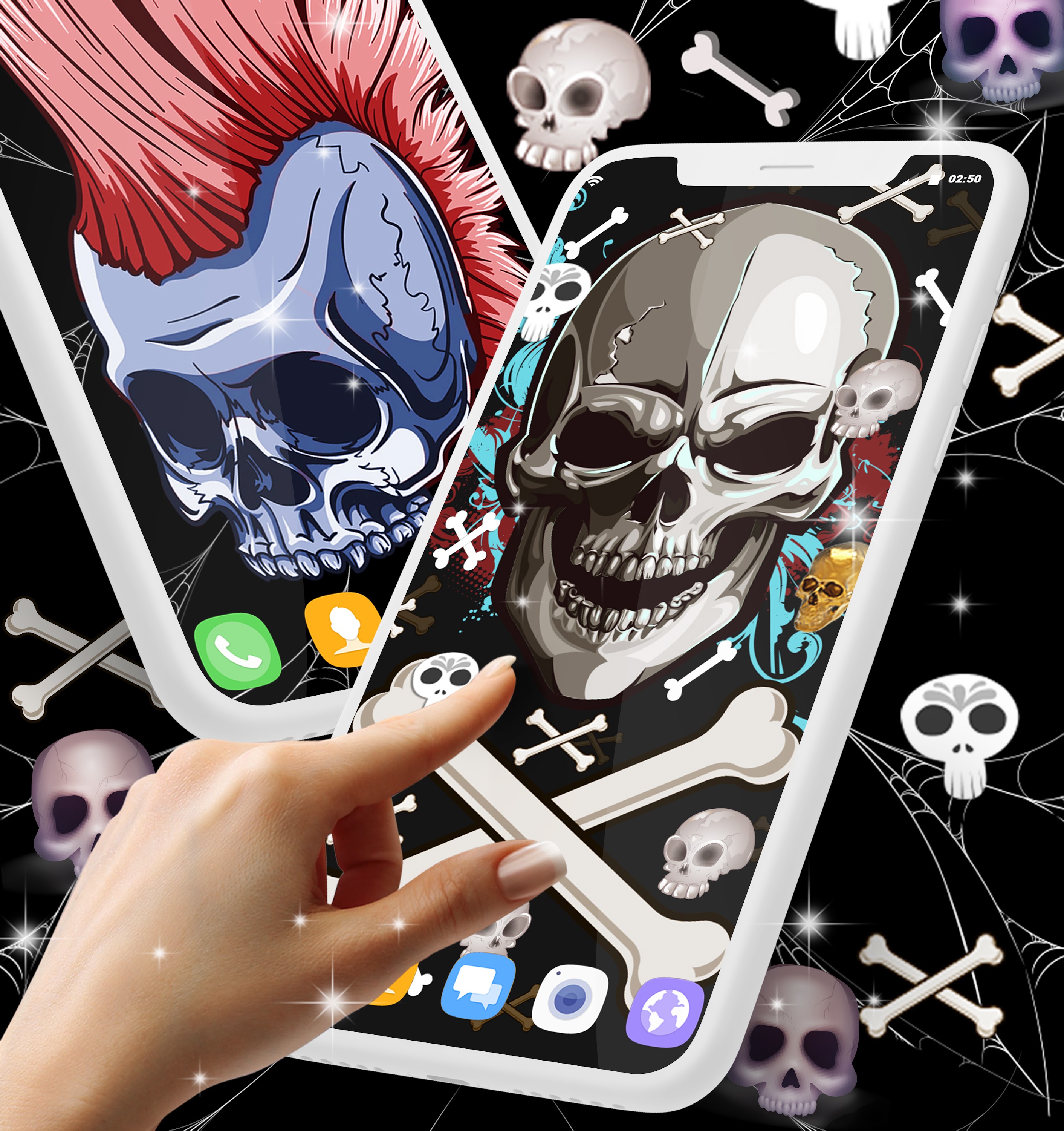 اسکرین شات 3 برنامه Skull live wallpaper