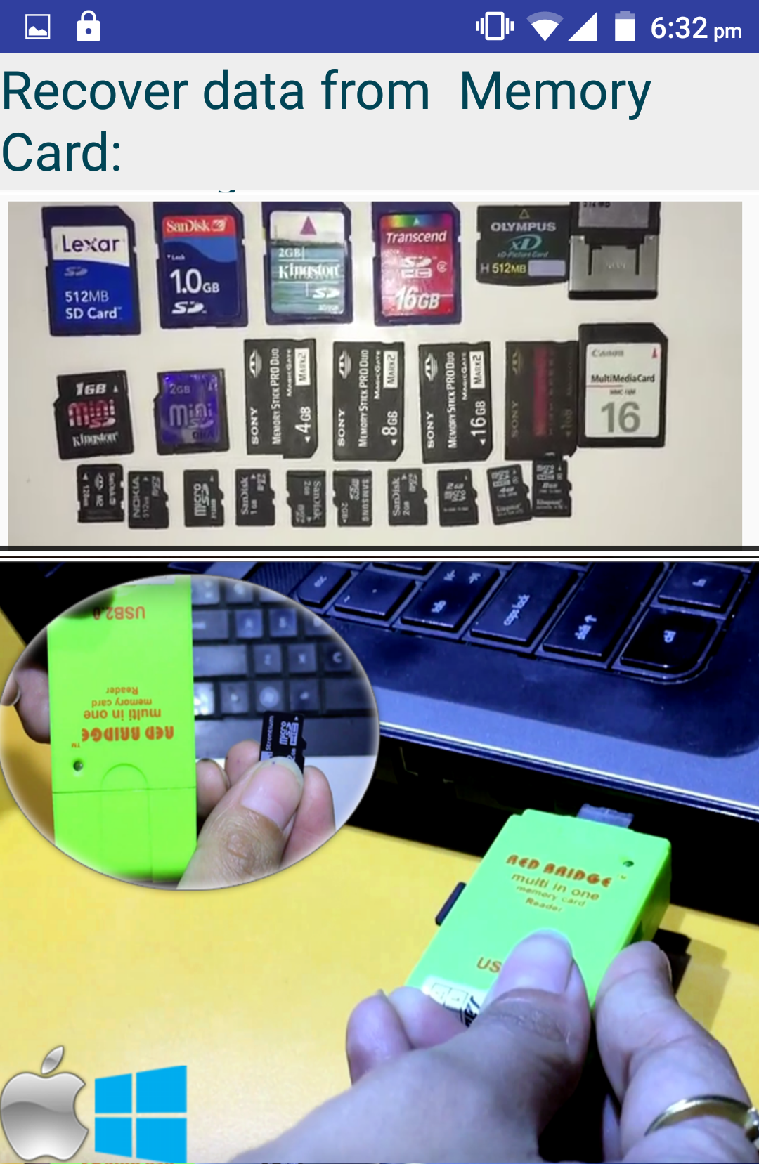 اسکرین شات 2 برنامه Memory Card Recovery & Repair