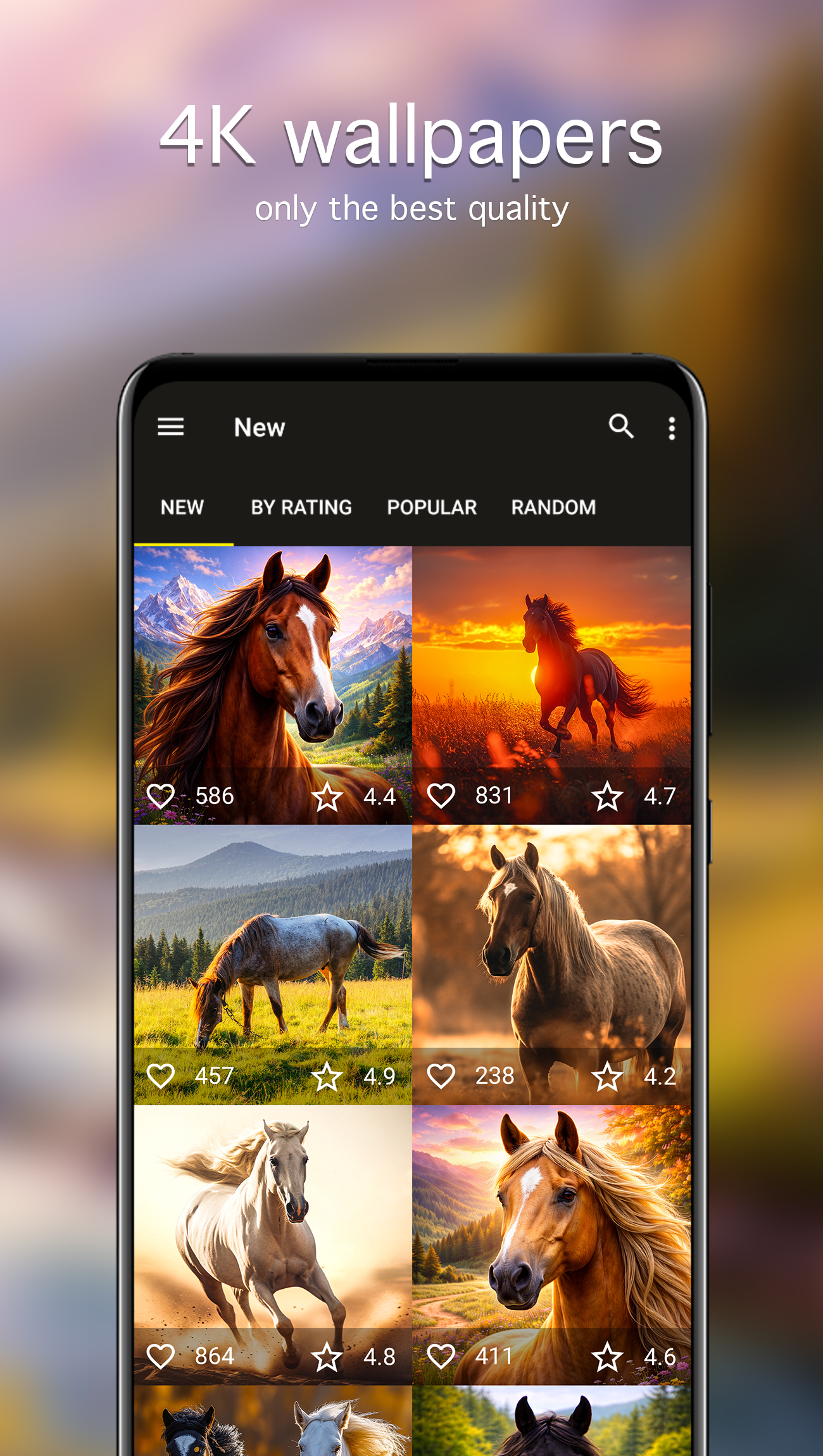 اسکرین شات 2 برنامه Horse Wallpapers 4K