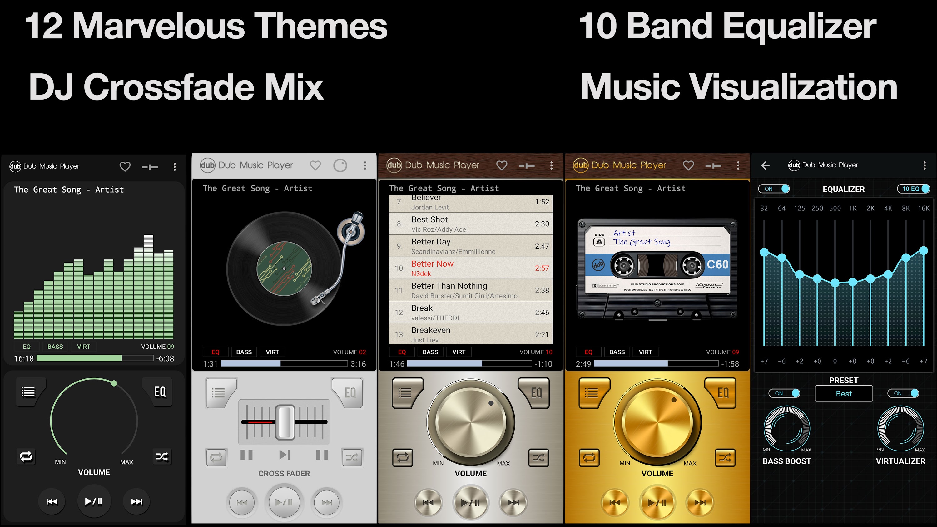 اسکرین شات 1 برنامه Dub Music Player - Mp3 Player
