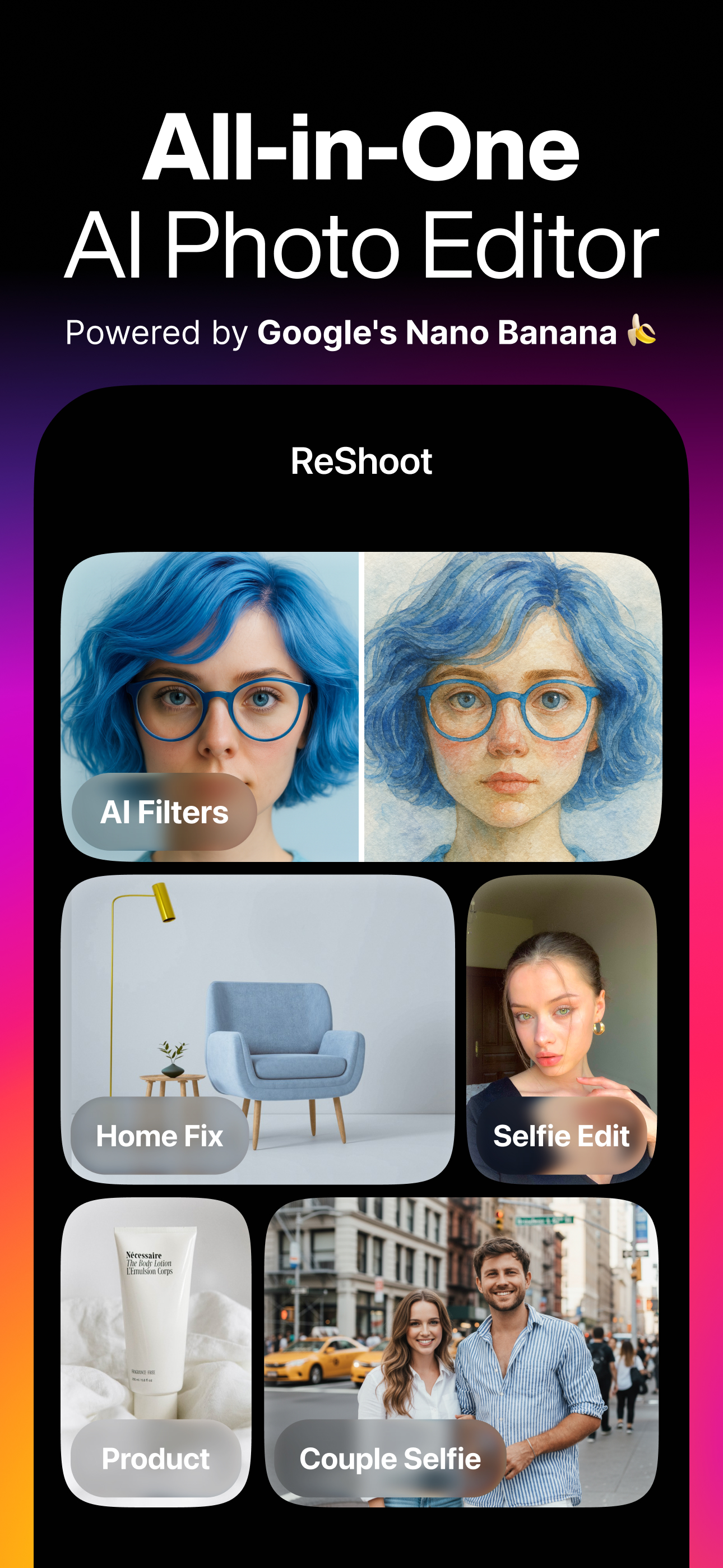 اسکرین شات 1 برنامه ReShoot: AI Photos & Edits