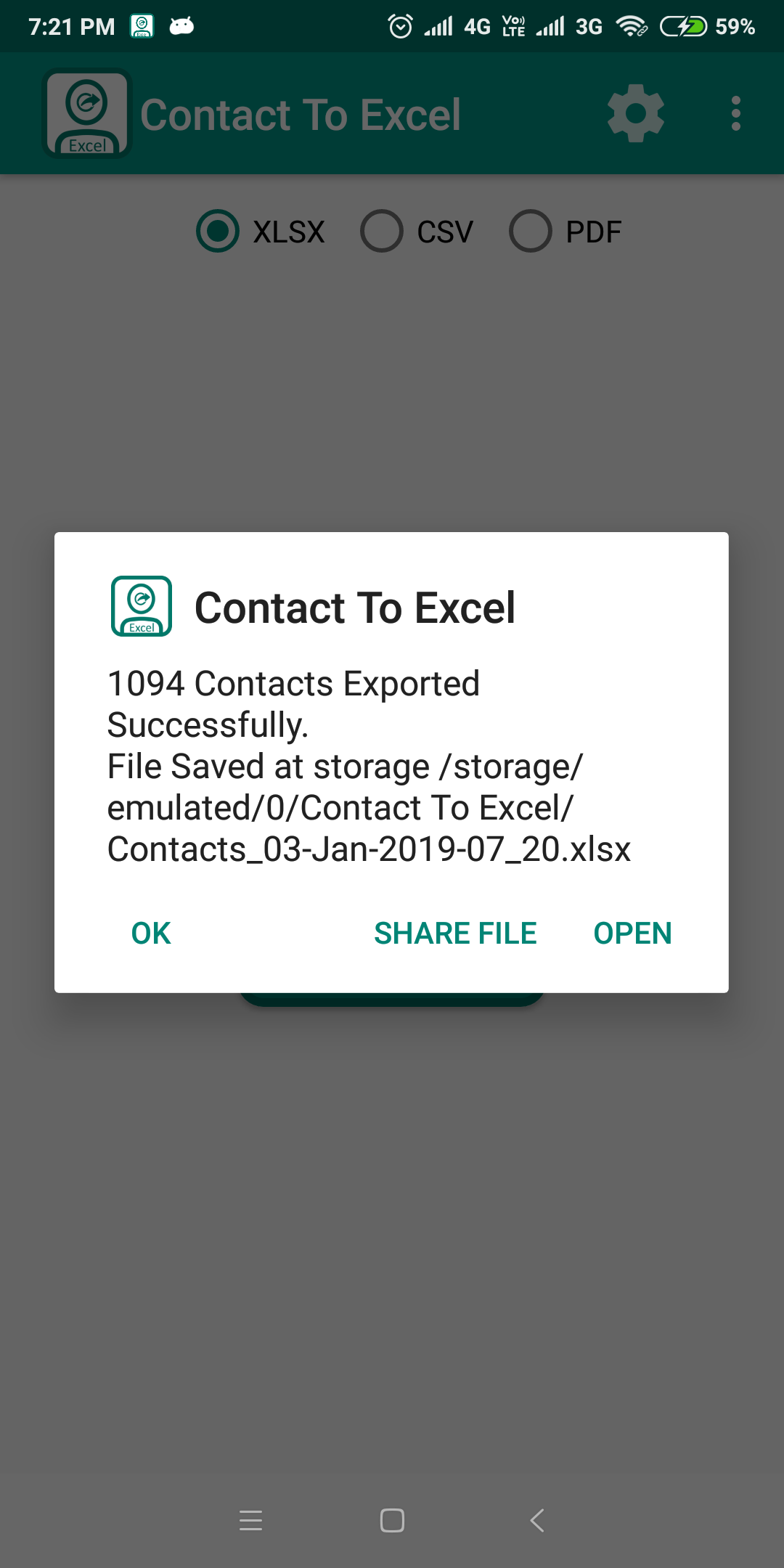 اسکرین شات 3 برنامه Contact To Excel