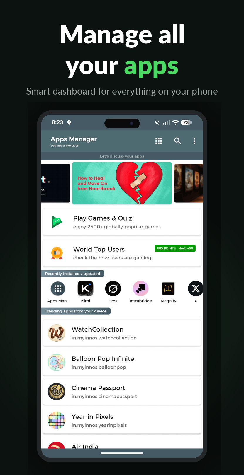 اسکرین شات 1 برنامه App Manager – Manage Your Apps