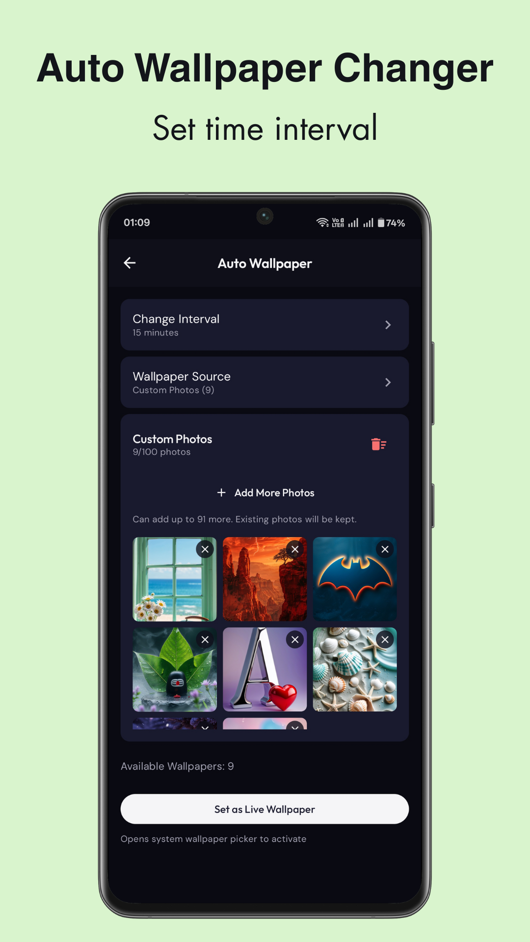 اسکرین شات 5 برنامه Wallpapers 4K & Live Changer