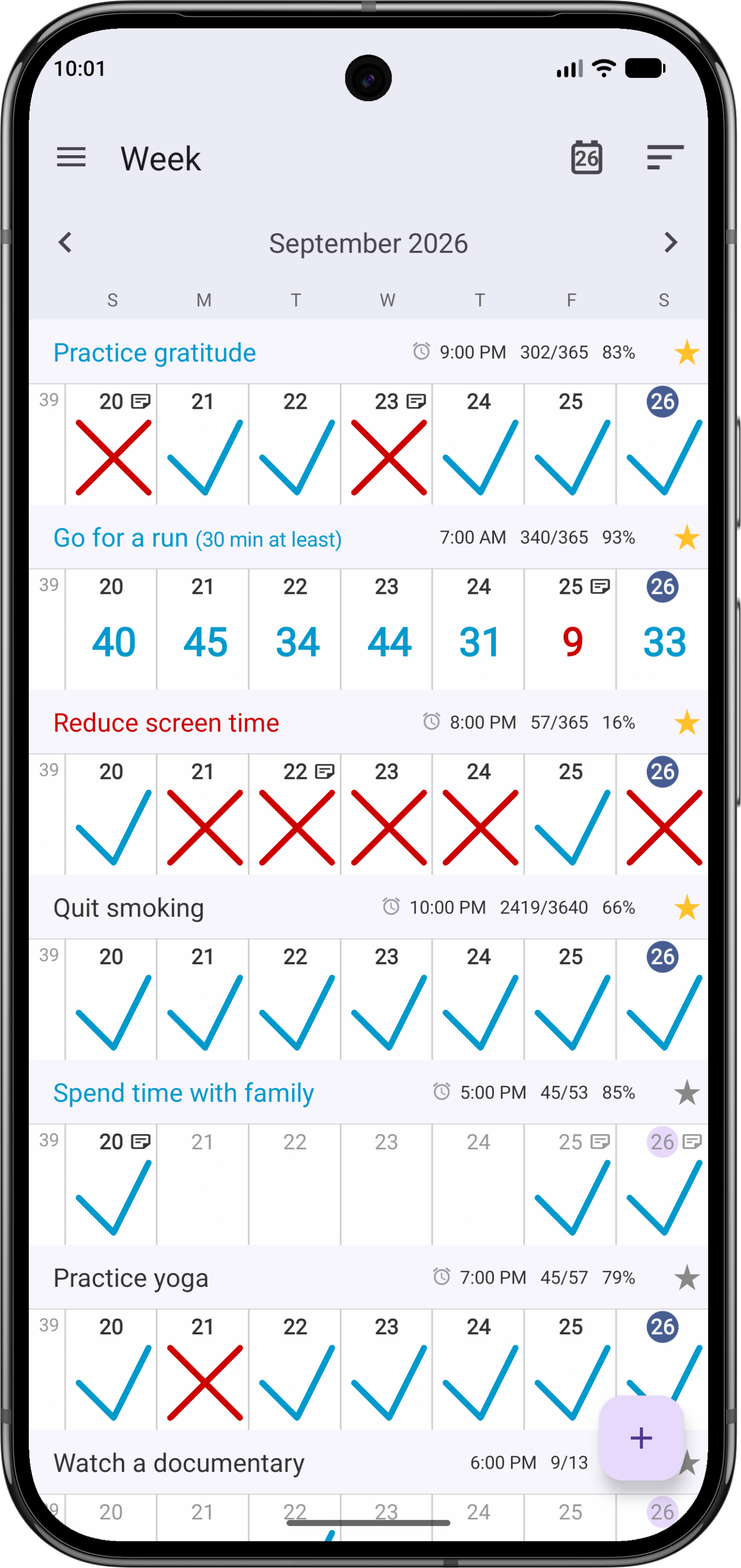 اسکرین شات 2 برنامه Goal & Habit Tracker Calendar