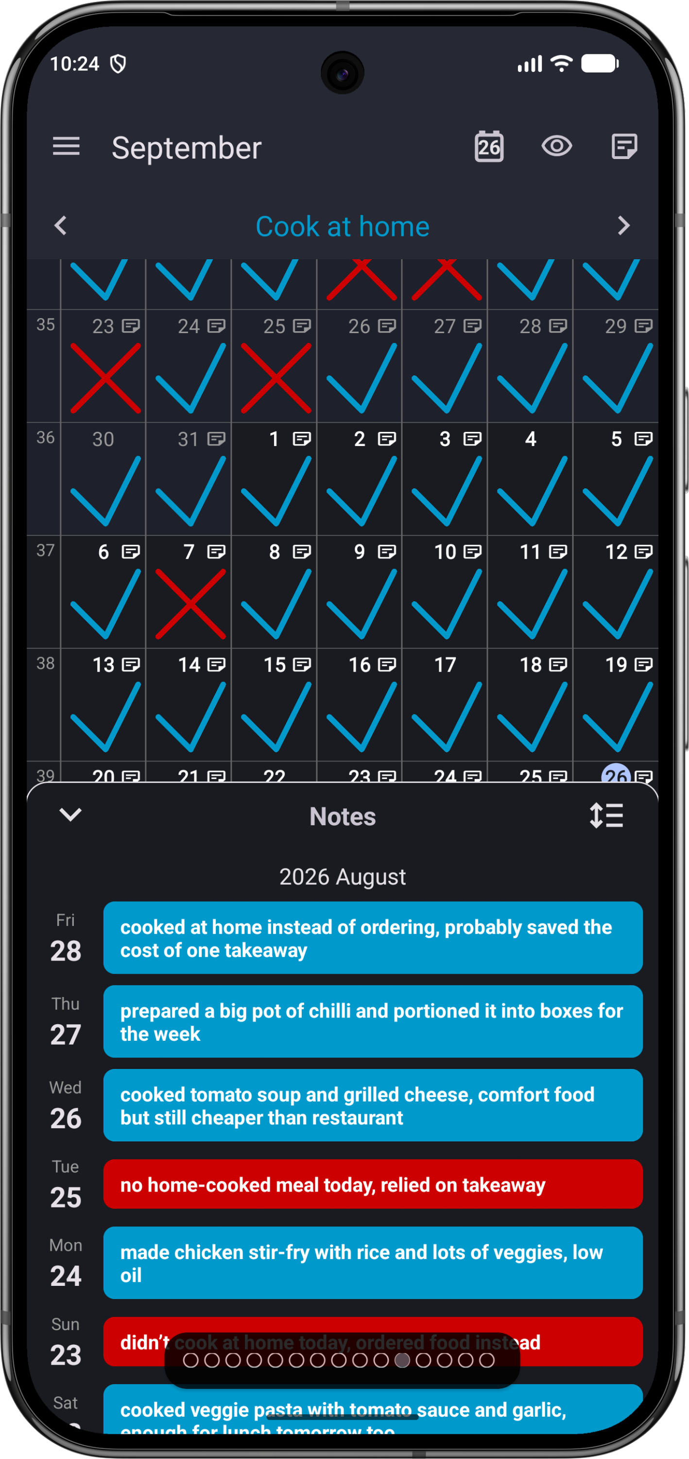 اسکرین شات 6 برنامه Goal & Habit Tracker Calendar