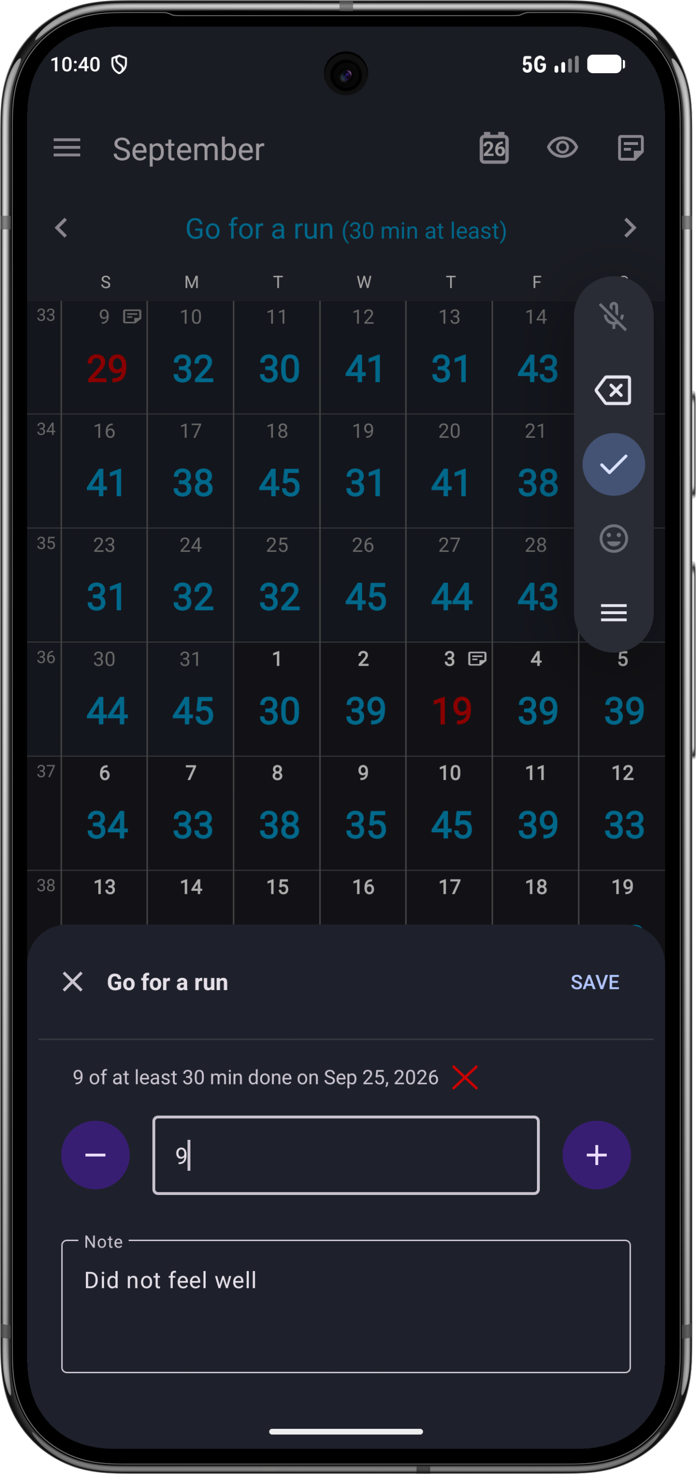 اسکرین شات 7 برنامه Goal & Habit Tracker Calendar