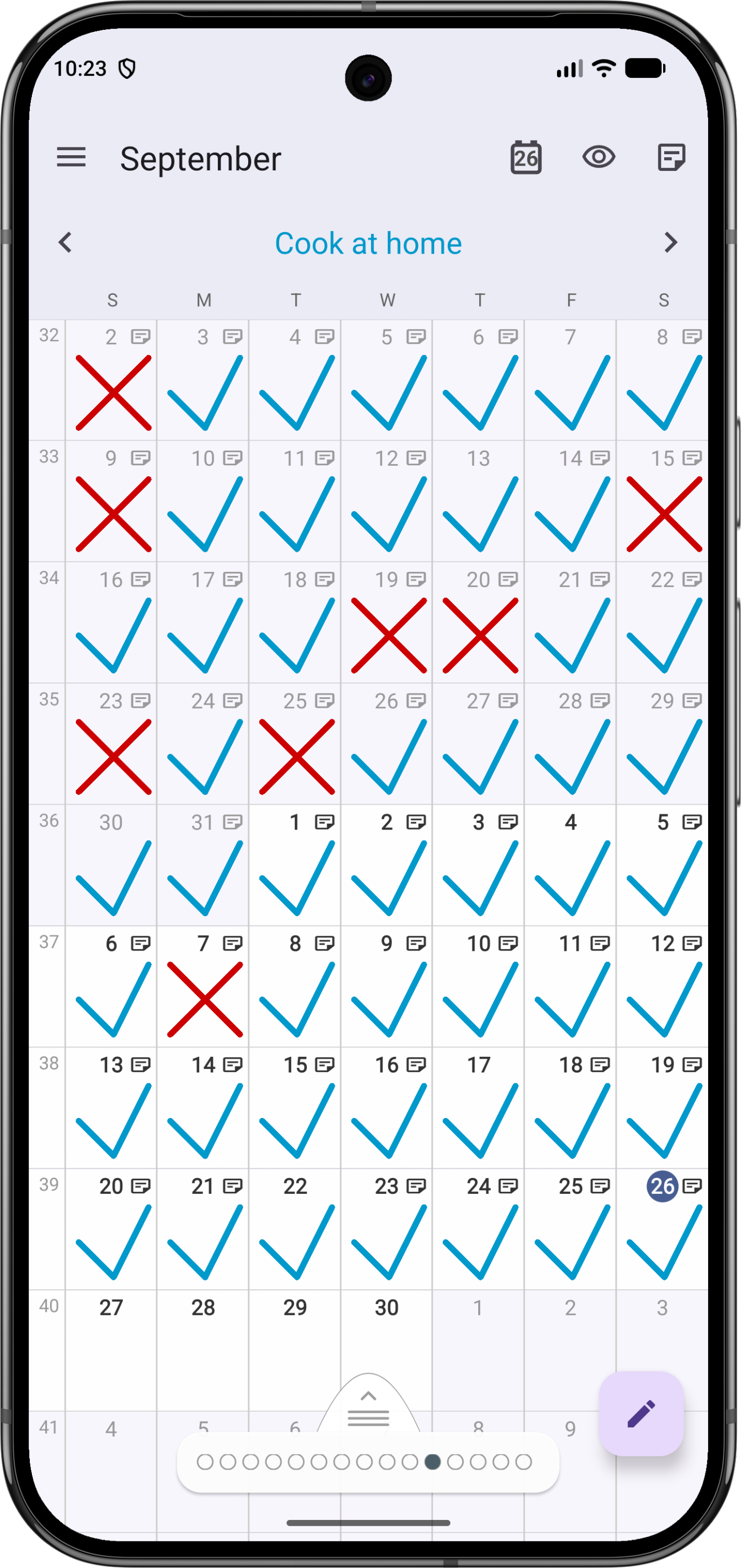 اسکرین شات 5 برنامه Goal & Habit Tracker Calendar