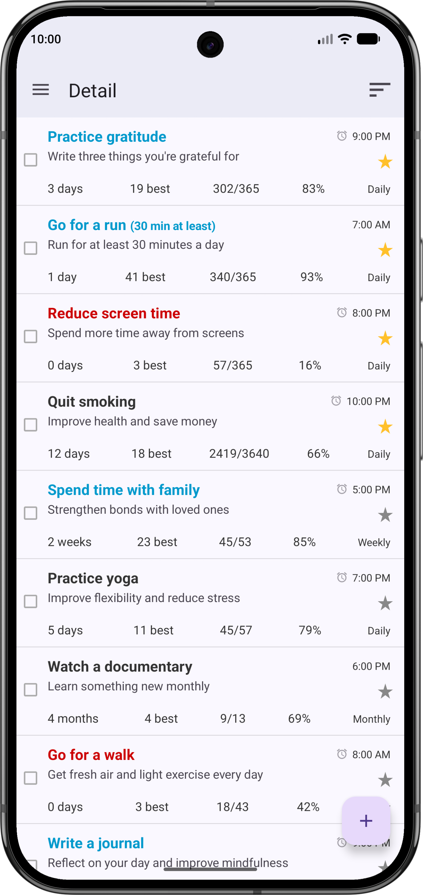 اسکرین شات 1 برنامه Goal & Habit Tracker Calendar