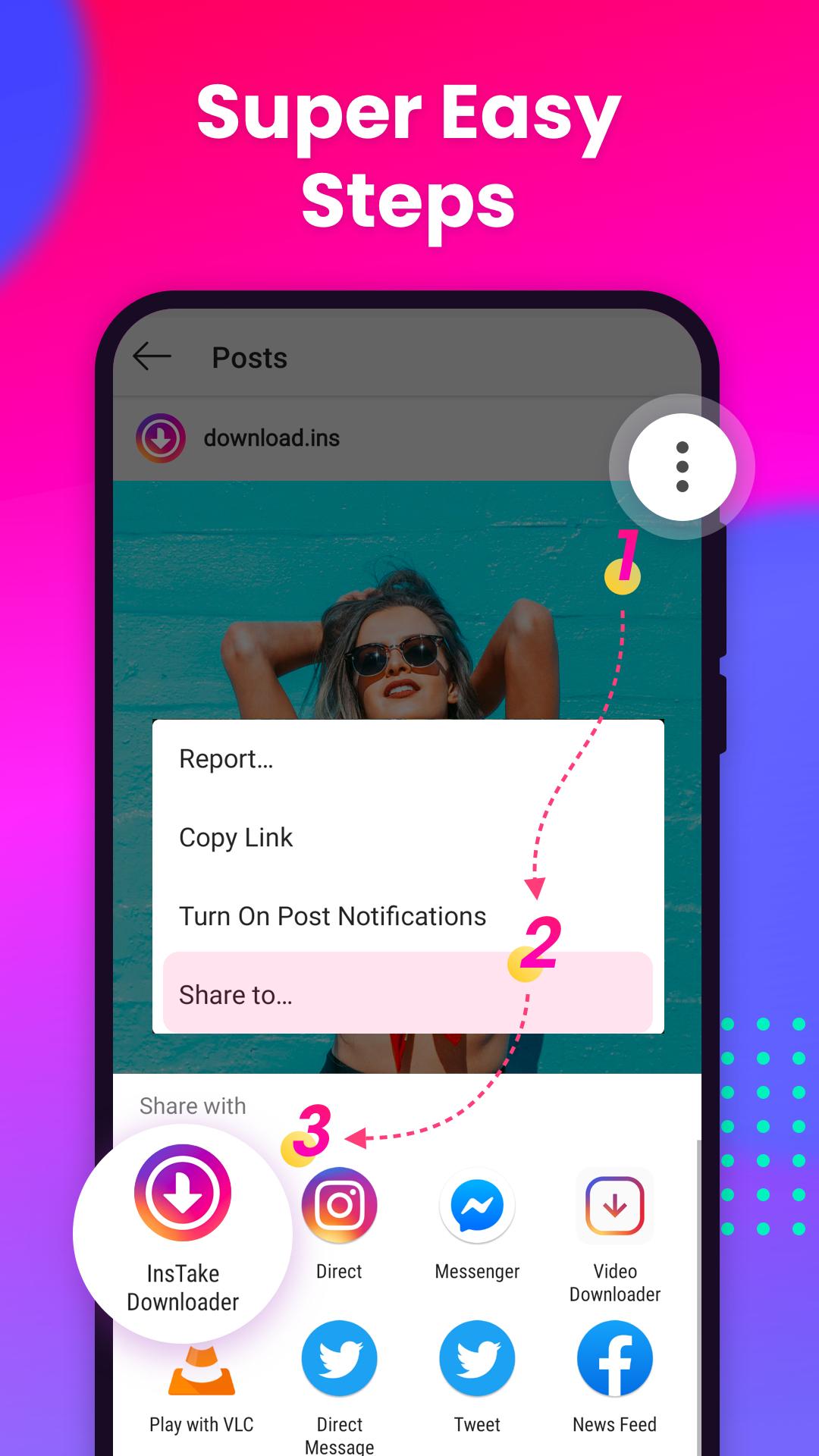 اسکرین شات 2 برنامه Video Downloader for Instagram