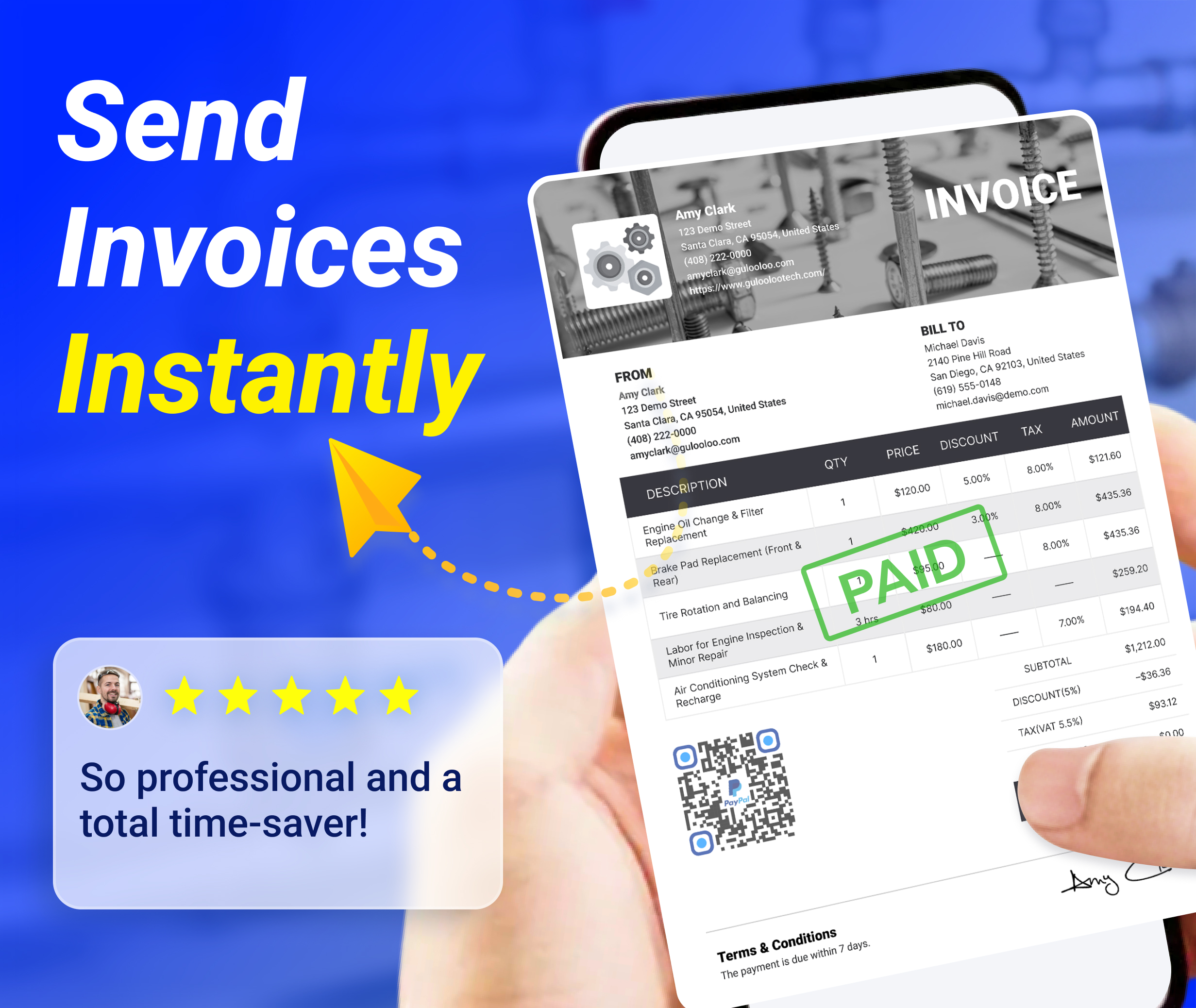 اسکرین شات 1 برنامه Invoice Maker - InvoiceBase