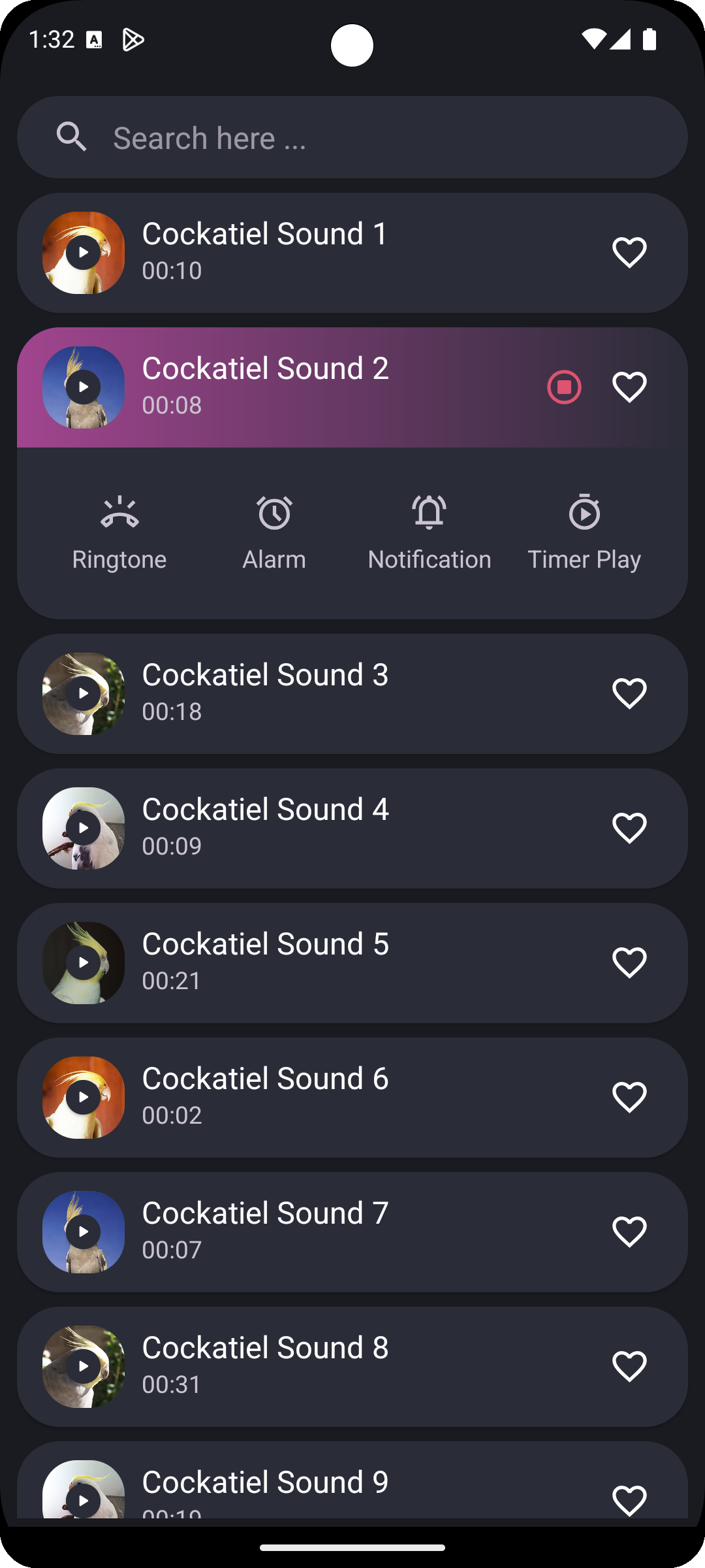 اسکرین شات 2 برنامه Cockatiel Sounds