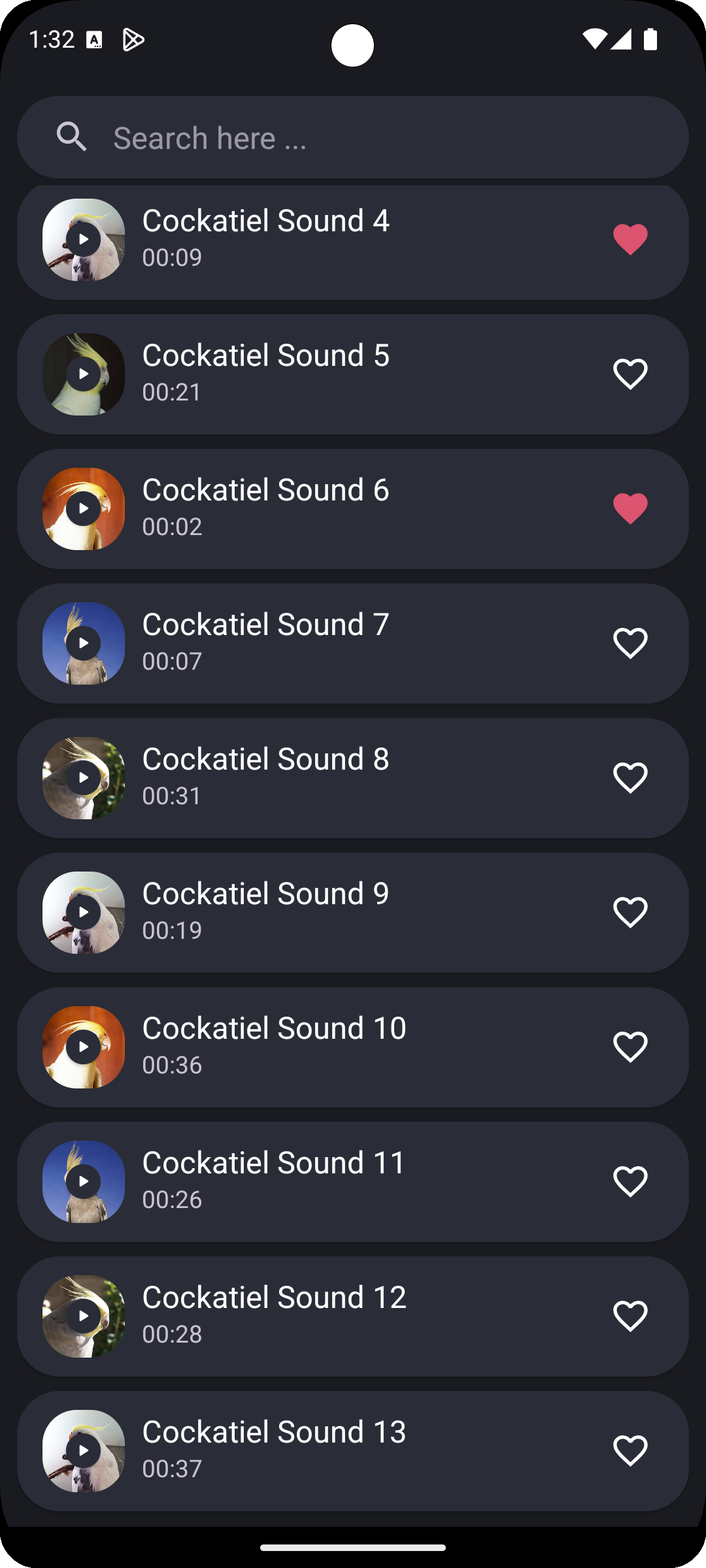 اسکرین شات 4 برنامه Cockatiel Sounds
