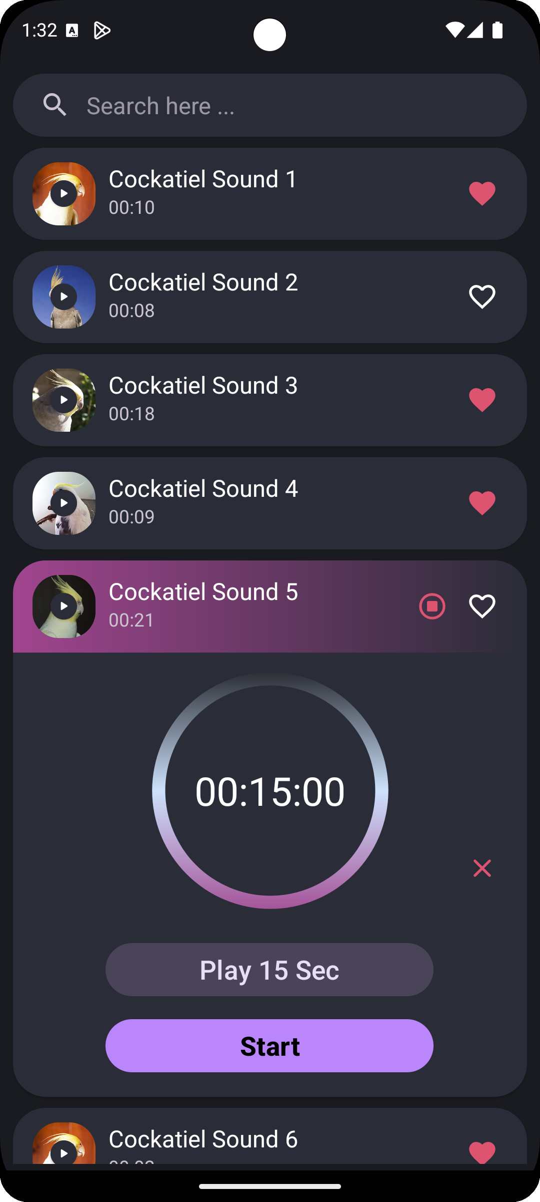 اسکرین شات 3 برنامه Cockatiel Sounds
