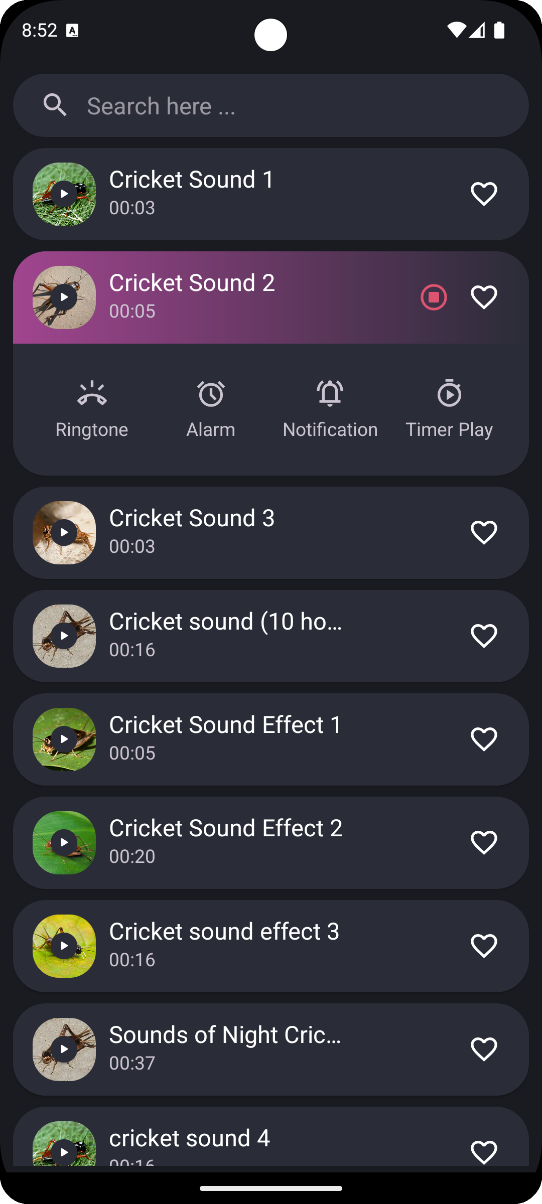 اسکرین شات 2 برنامه Cricket Sounds