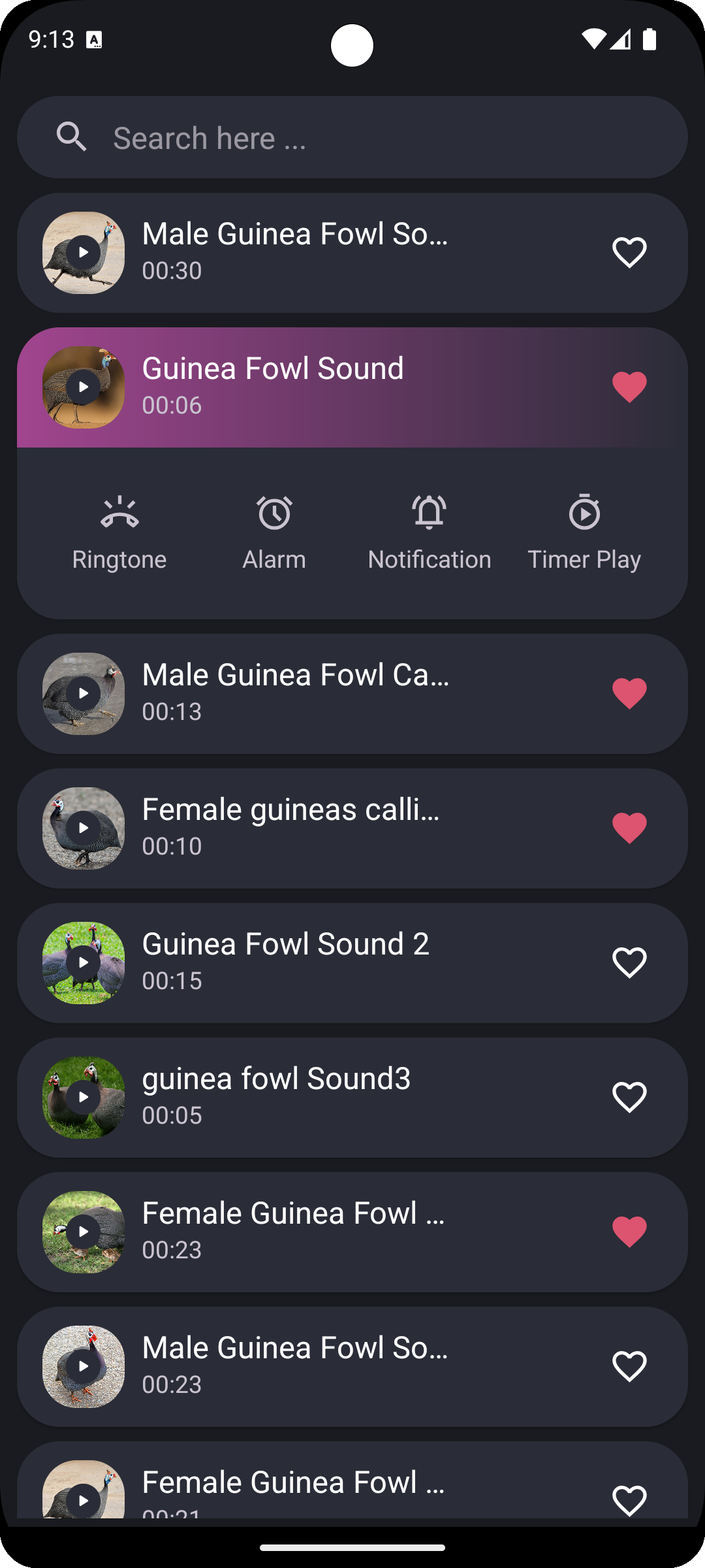 اسکرین شات 2 برنامه Guinea Fowl Sounds