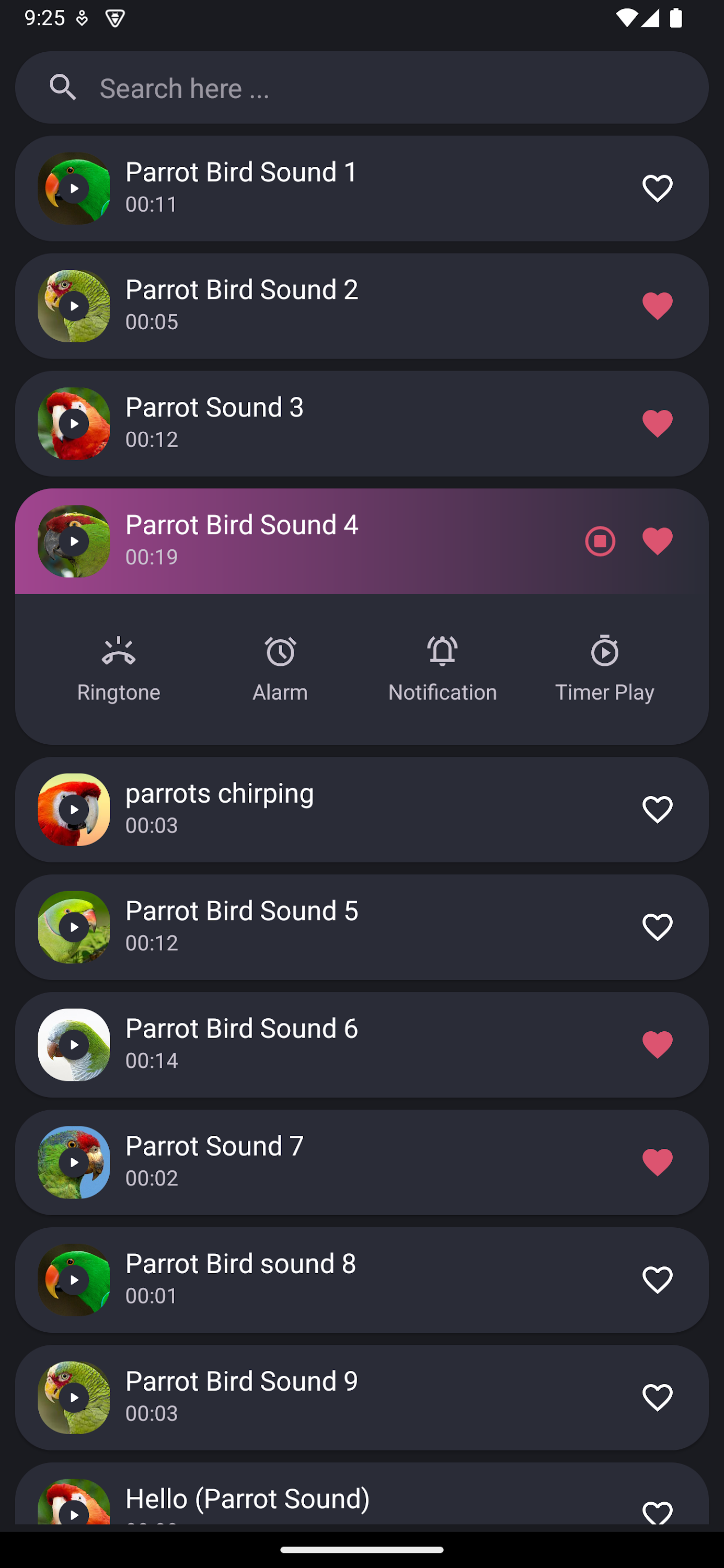 اسکرین شات 2 برنامه Parrot sounds