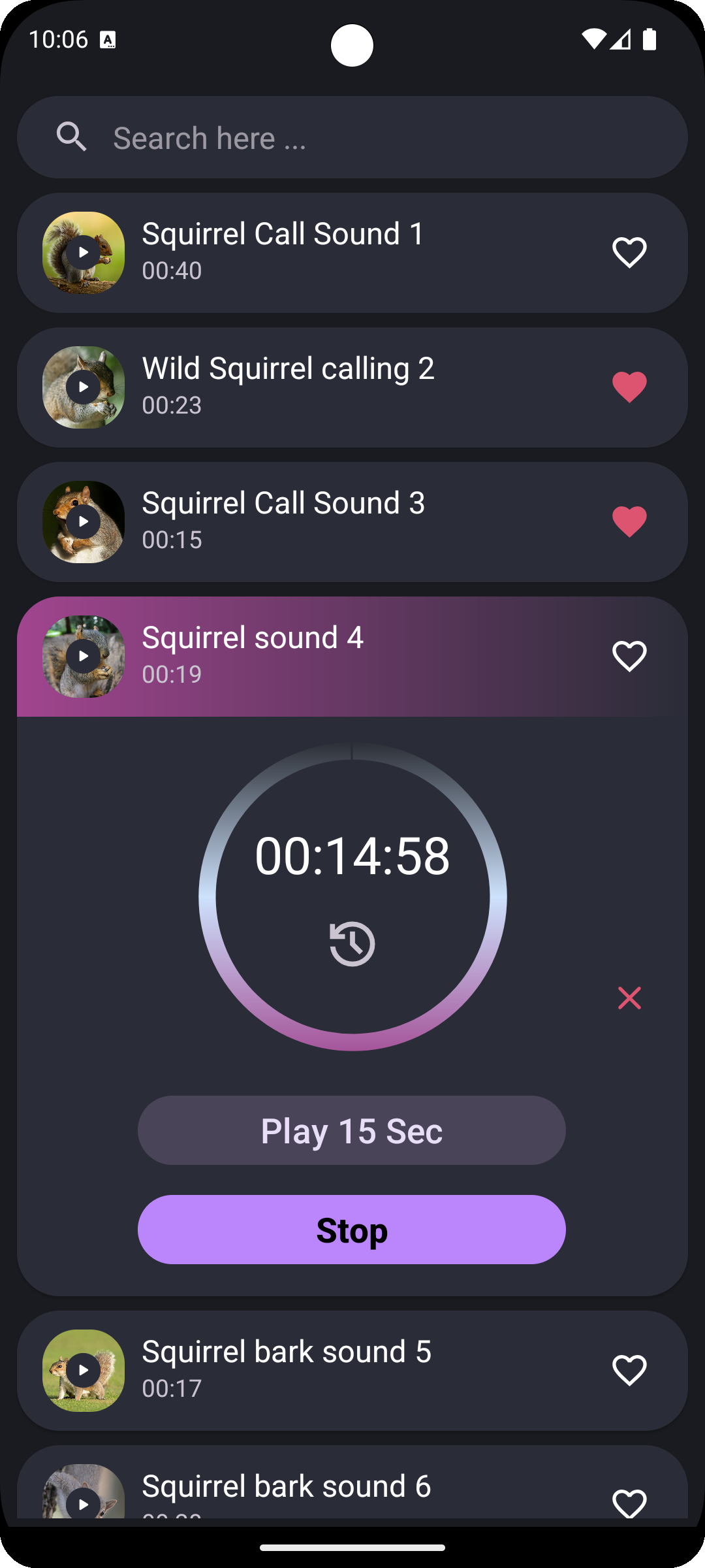 اسکرین شات 2 برنامه Squirrel Sounds