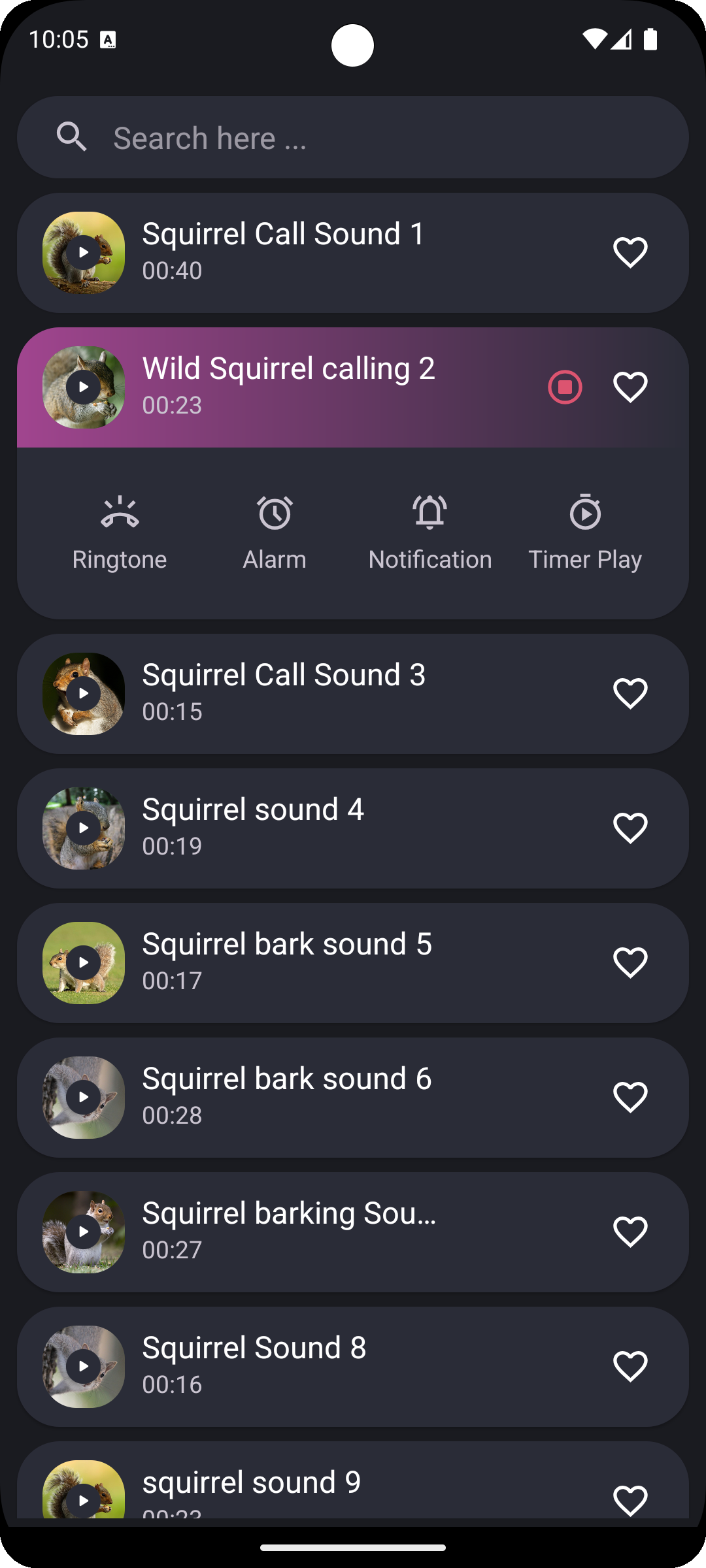 اسکرین شات 1 برنامه Squirrel Sounds