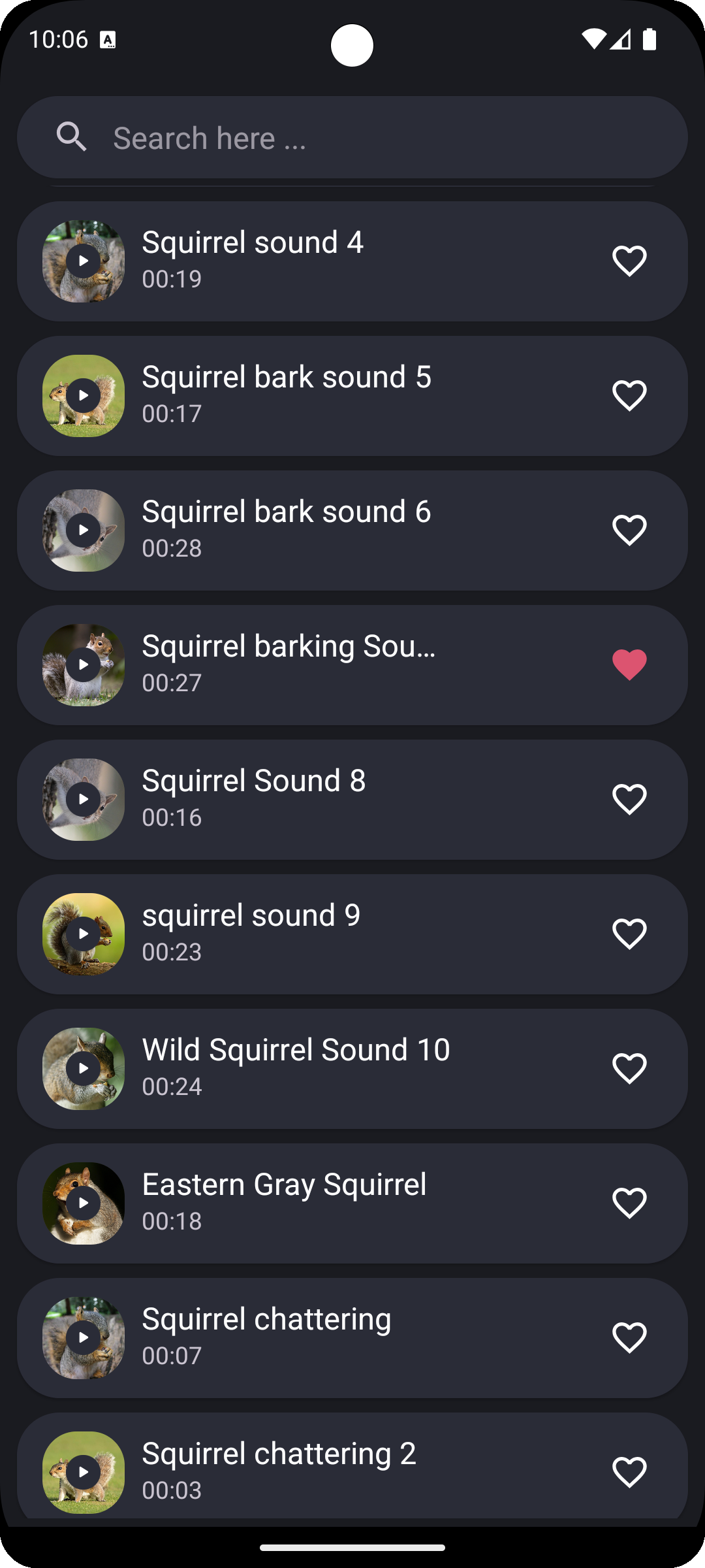 اسکرین شات 3 برنامه Squirrel Sounds