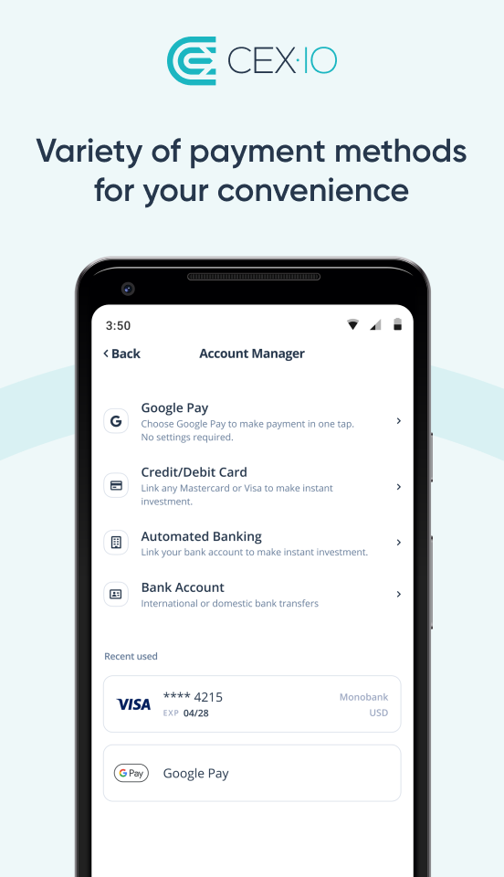 اسکرین شات 5 برنامه CEX.IO App - Crypto Wallet