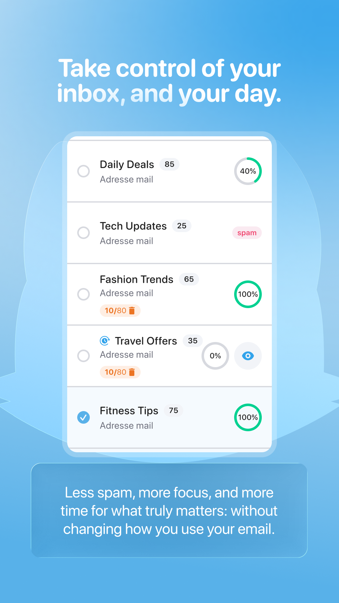 اسکرین شات 7 برنامه Cleanfox: Spam & Email Cleaner