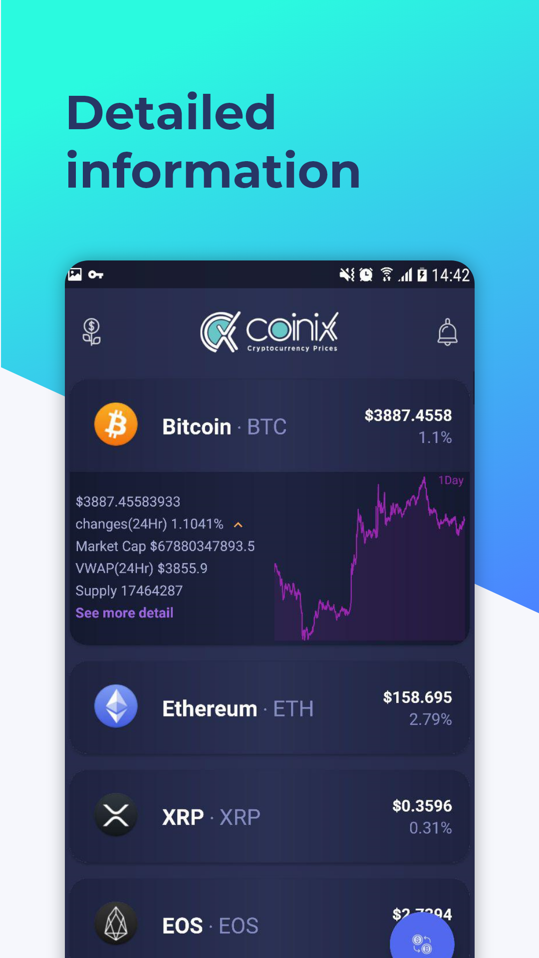 اسکرین شات 2 برنامه کوین ایکس (قیمت بیت کوین)