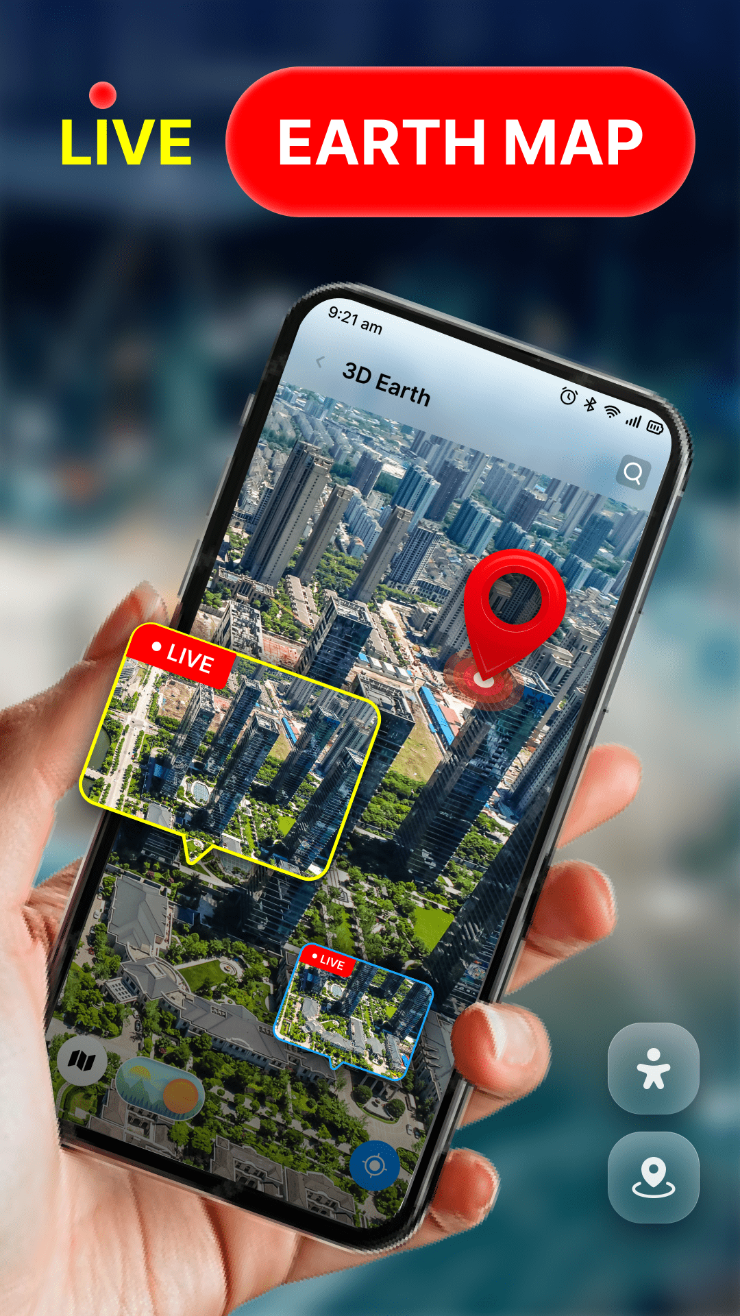 اسکرین شات 1 برنامه Live Cam Earth Map - GPS Cam