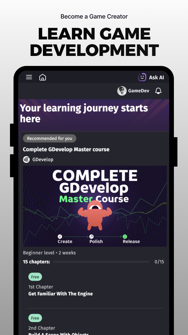 اسکرین شات 6 برنامه GDevelop - Create & Play Games