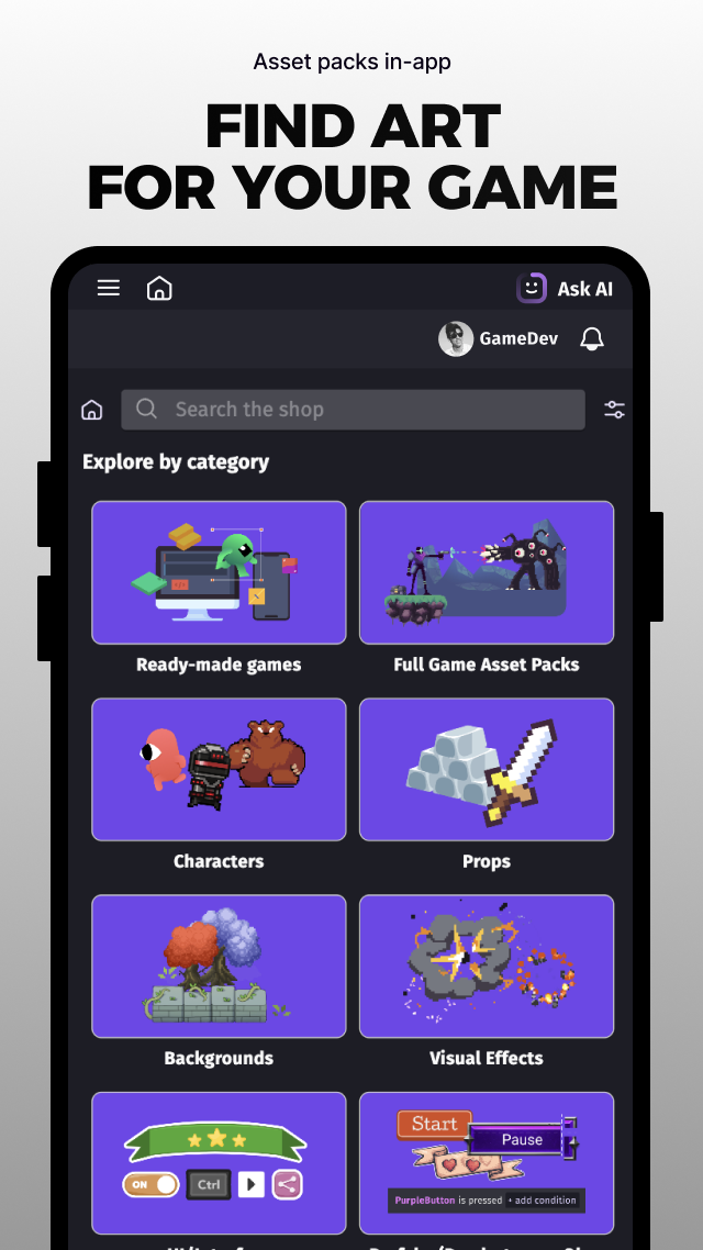اسکرین شات 8 برنامه GDevelop - Create & Play Games