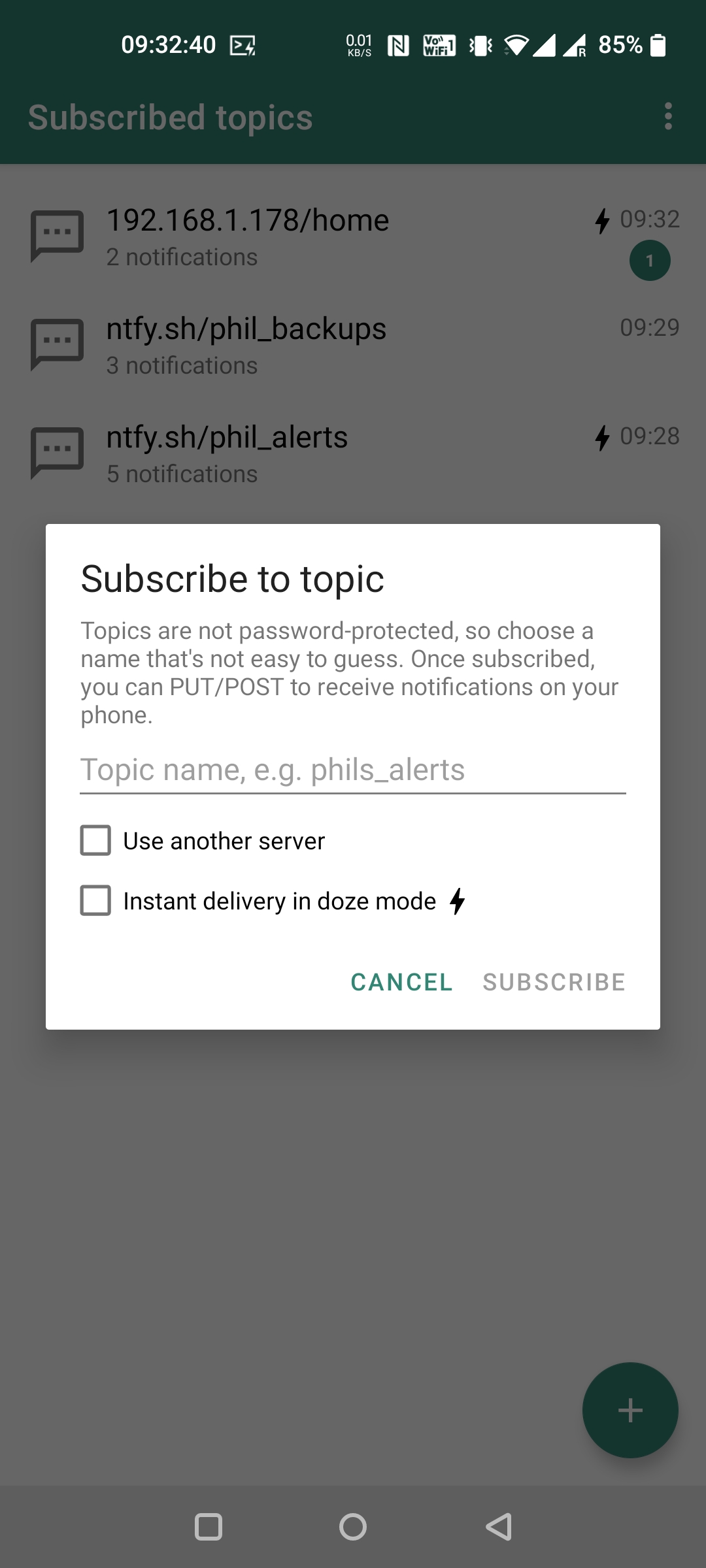 اسکرین شات 4 برنامه ntfy - PUT/POST to your phone