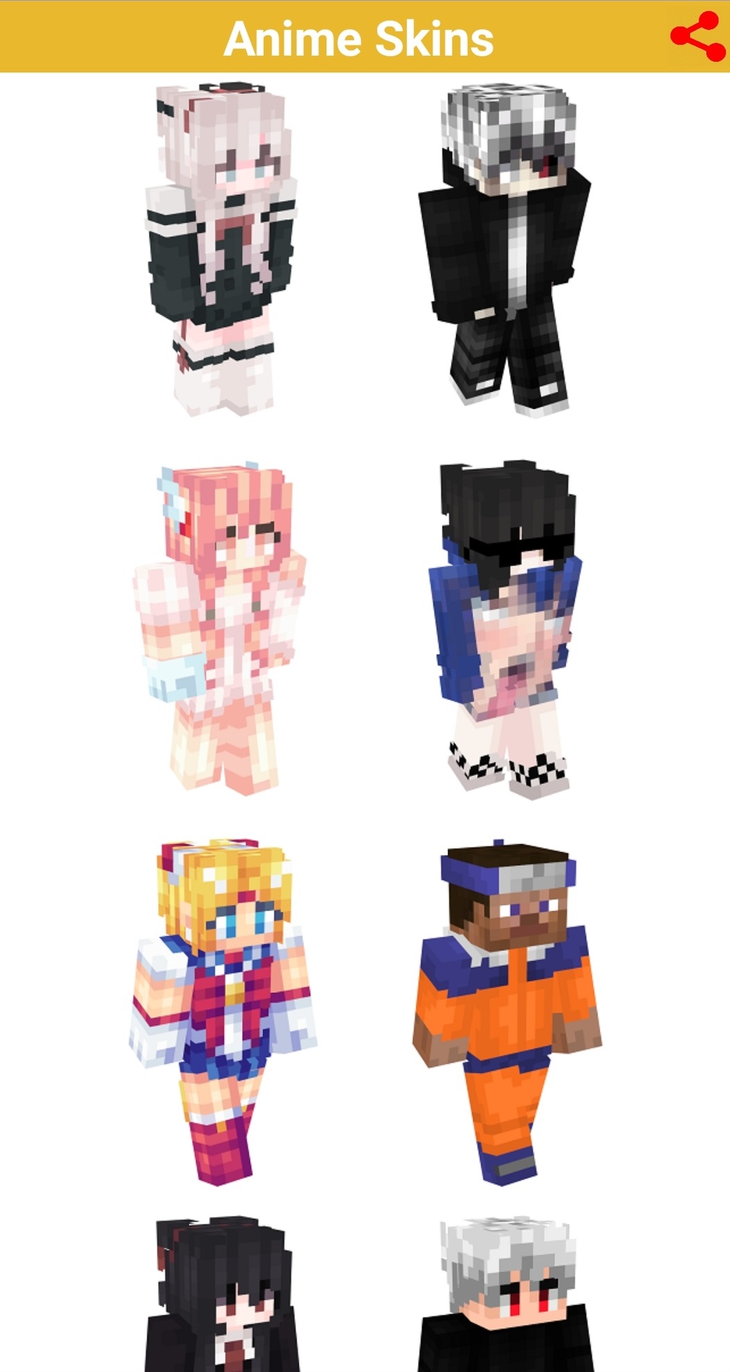 اسکرین شات 2 برنامه Anime Skins minecraft