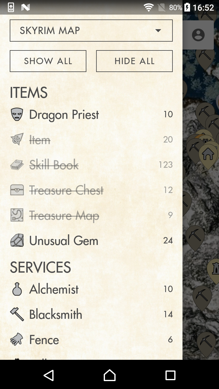 اسکرین شات 2 برنامه MapGenie: Skyrim Map
