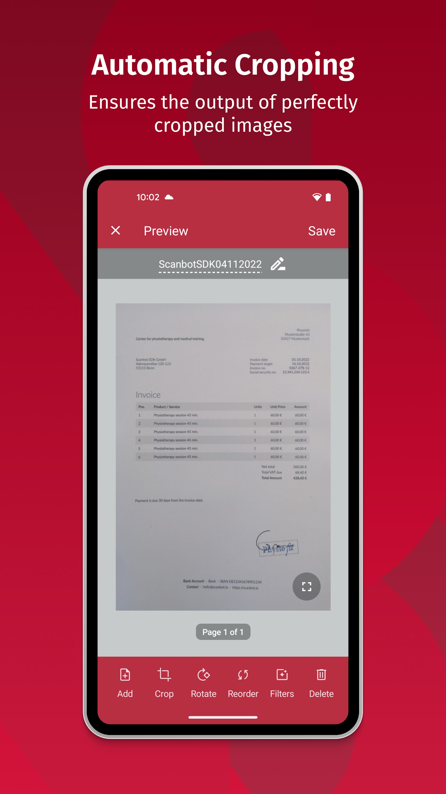 اسکرین شات 3 برنامه Scanbot SDK: Document Scanning