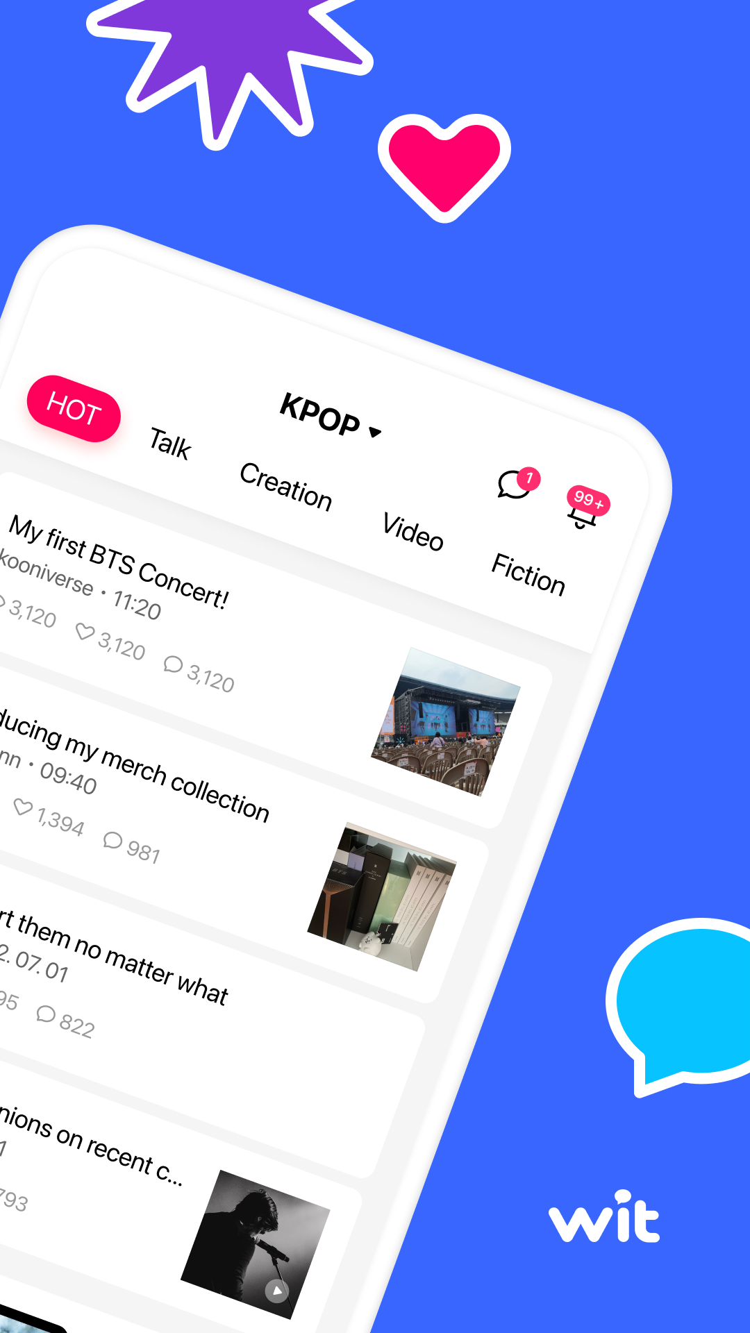 اسکرین شات 2 برنامه Wit : K-POP Community