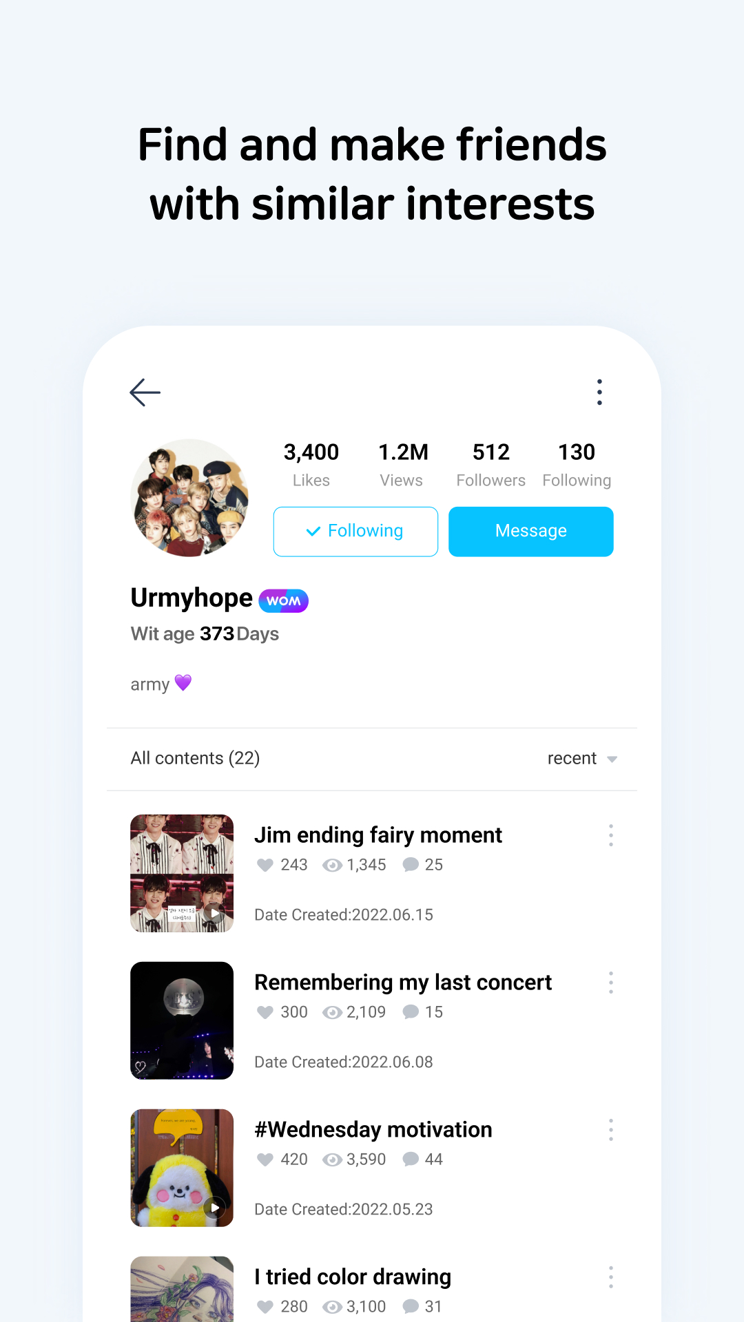 اسکرین شات 5 برنامه Wit : K-POP Community