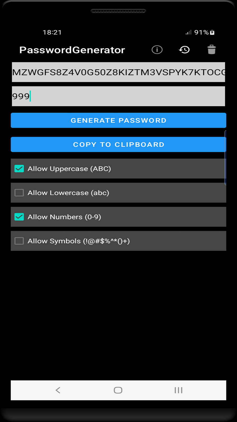 اسکرین شات 3 برنامه تولید کننده رمز عبور