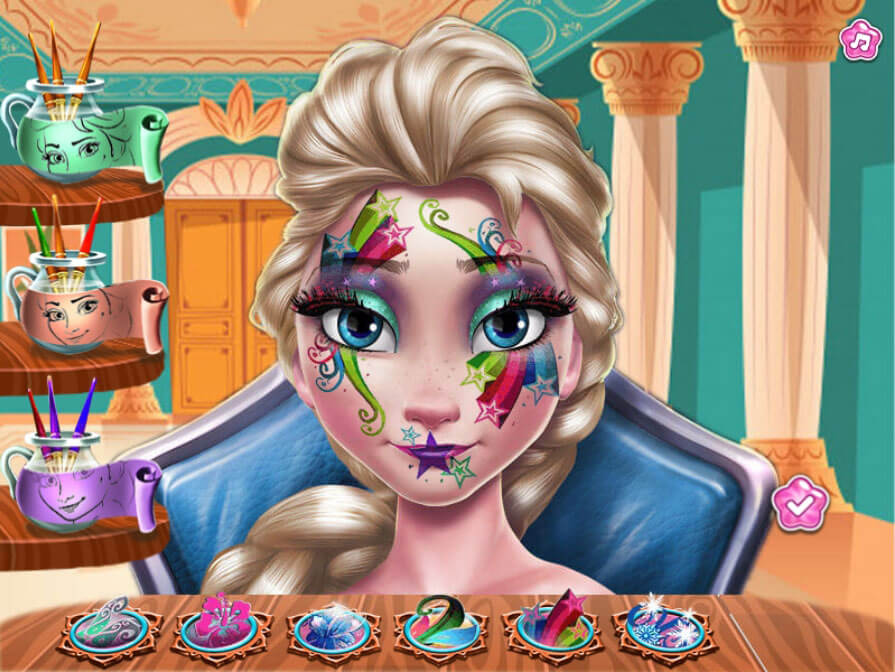 اسکرین شات 1 بازی بازی دخترانه نقاشی صورت السا