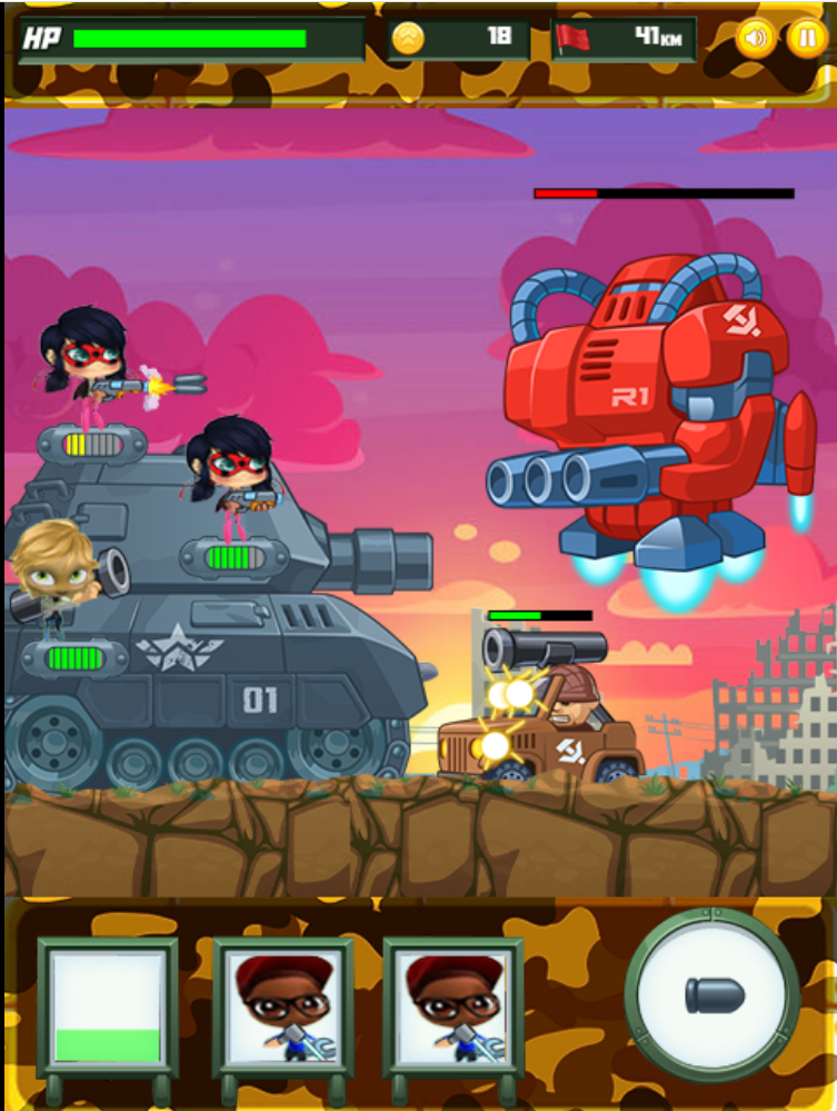 اسکرین شات 2 بازی تانک بازی دختر کفشدوزکی و پسر گربه ای