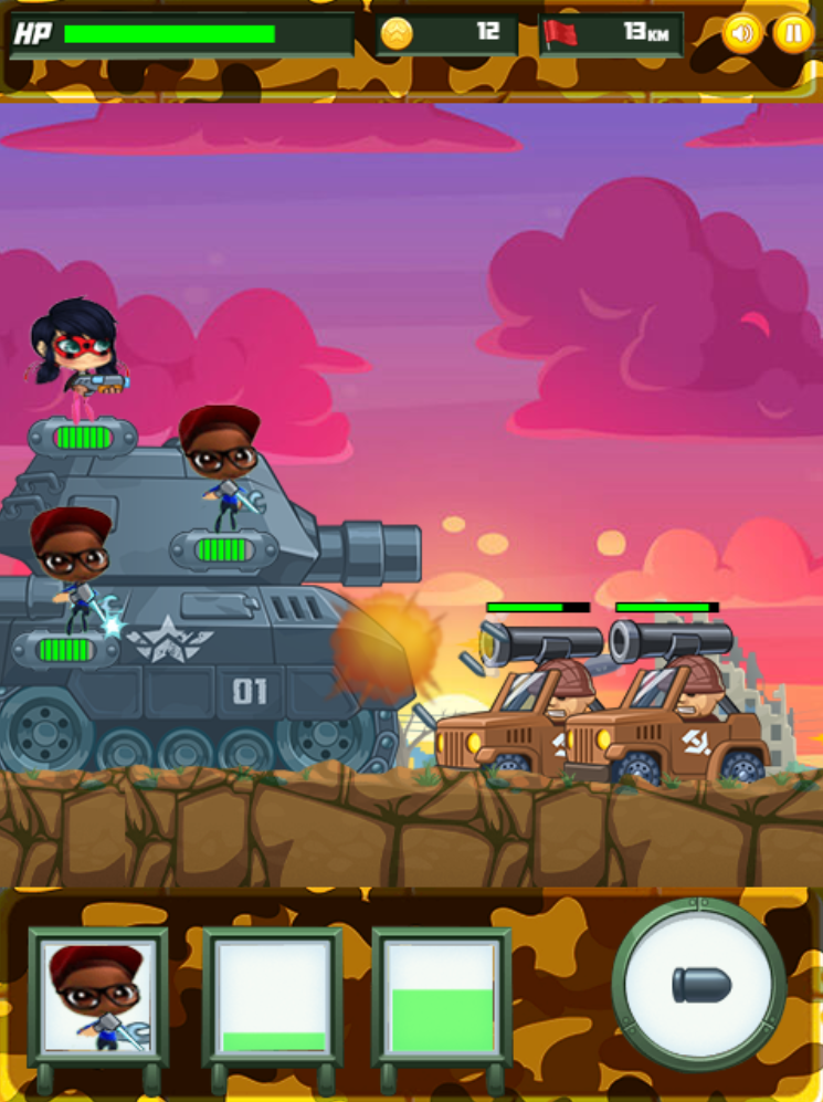 اسکرین شات 3 بازی تانک بازی دختر کفشدوزکی و پسر گربه ای