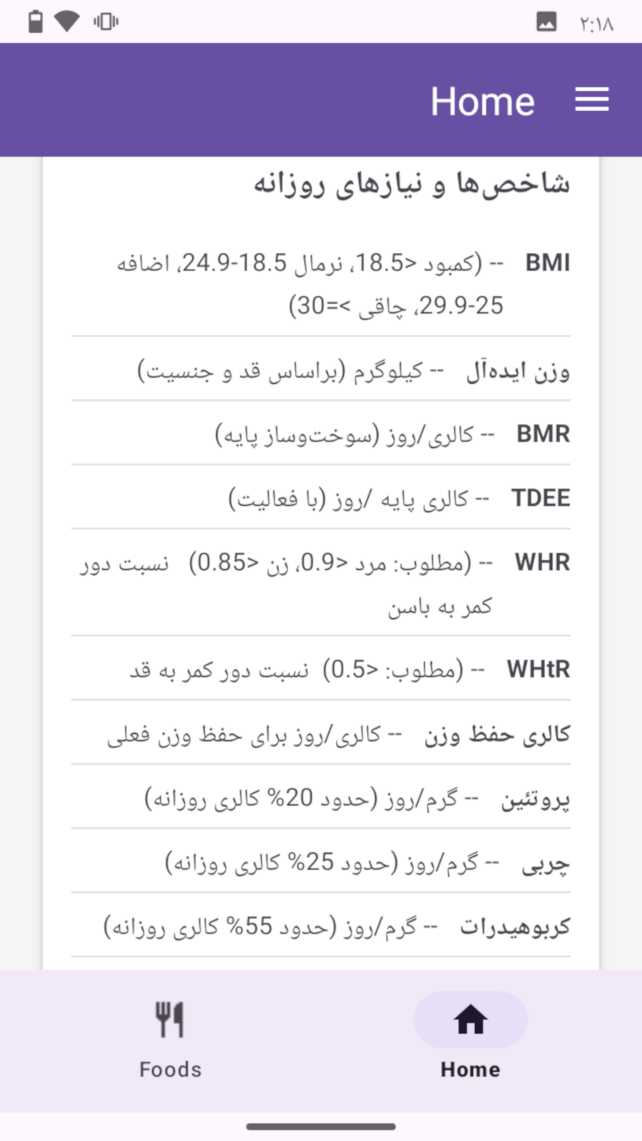 اسکرین شات 8 برنامه ‏‏🌟 کالری‌چک 🌟
